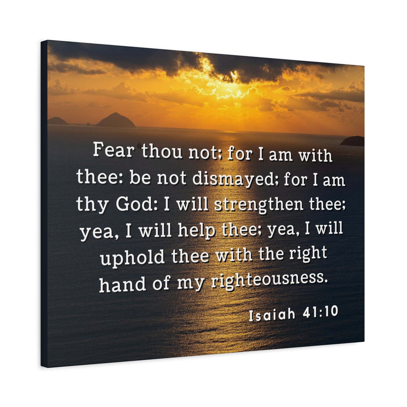 Scripture Walls Fear Thou Not Isaiah 41:10 Bible Verse Canvas Christian Wall Art Ready to Hang-Express Your Love Gifts