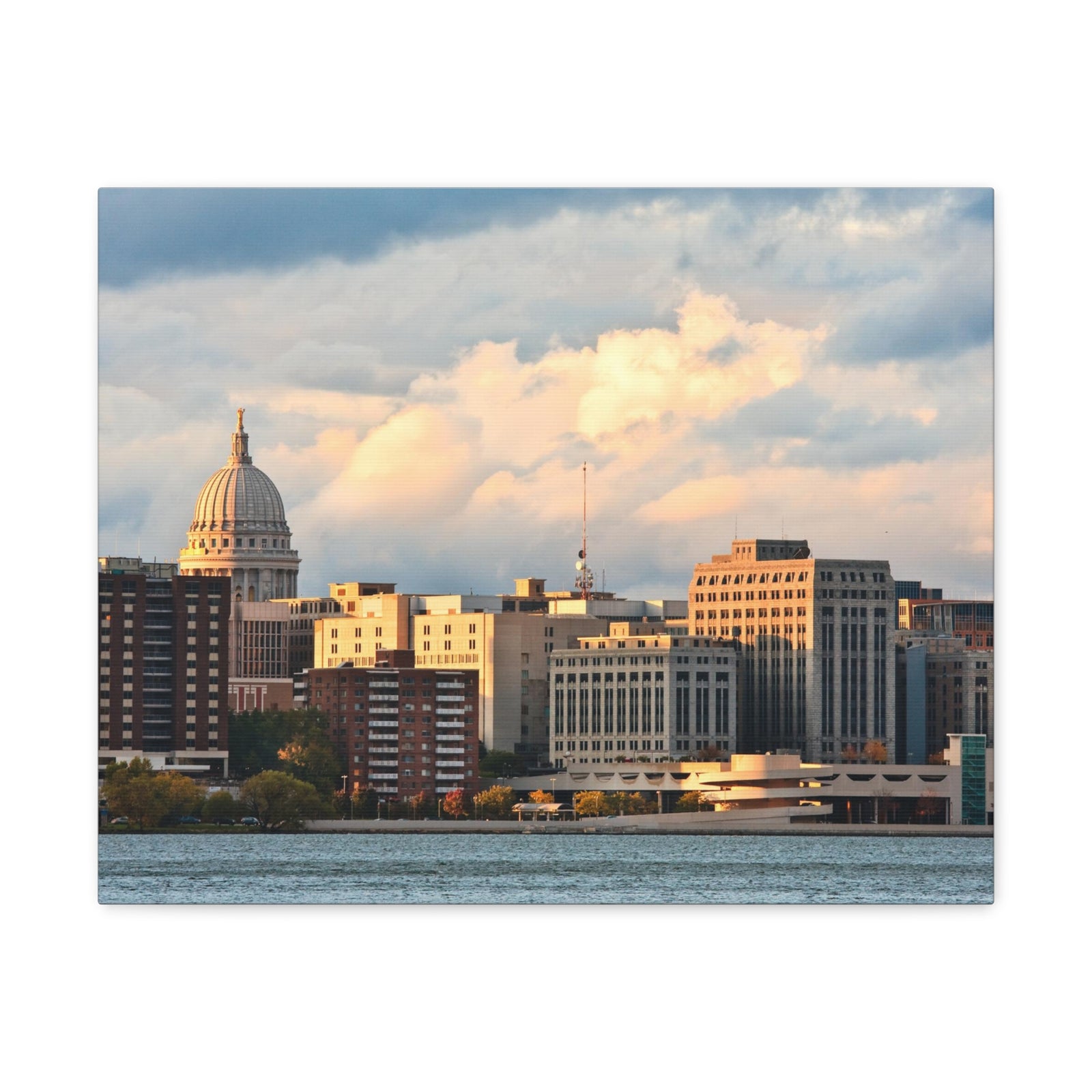 Madison Skyline Daytime Canvas Artwork High-Quality Breathtaking Stunning Cityscape for Home Decor Ready to Hang-Express Your Love Gifts