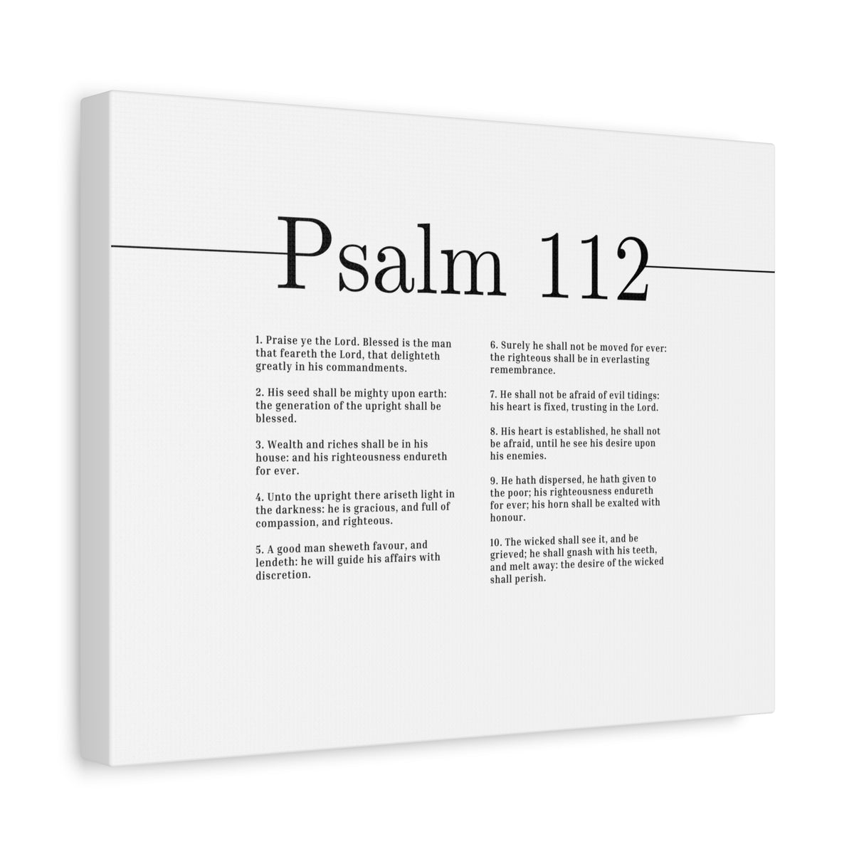 Scripture Canvas Everlasting Remembrance Psalm 112 Christian Wall Art Bible Verse Print Ready to Hang-Express Your Love Gifts