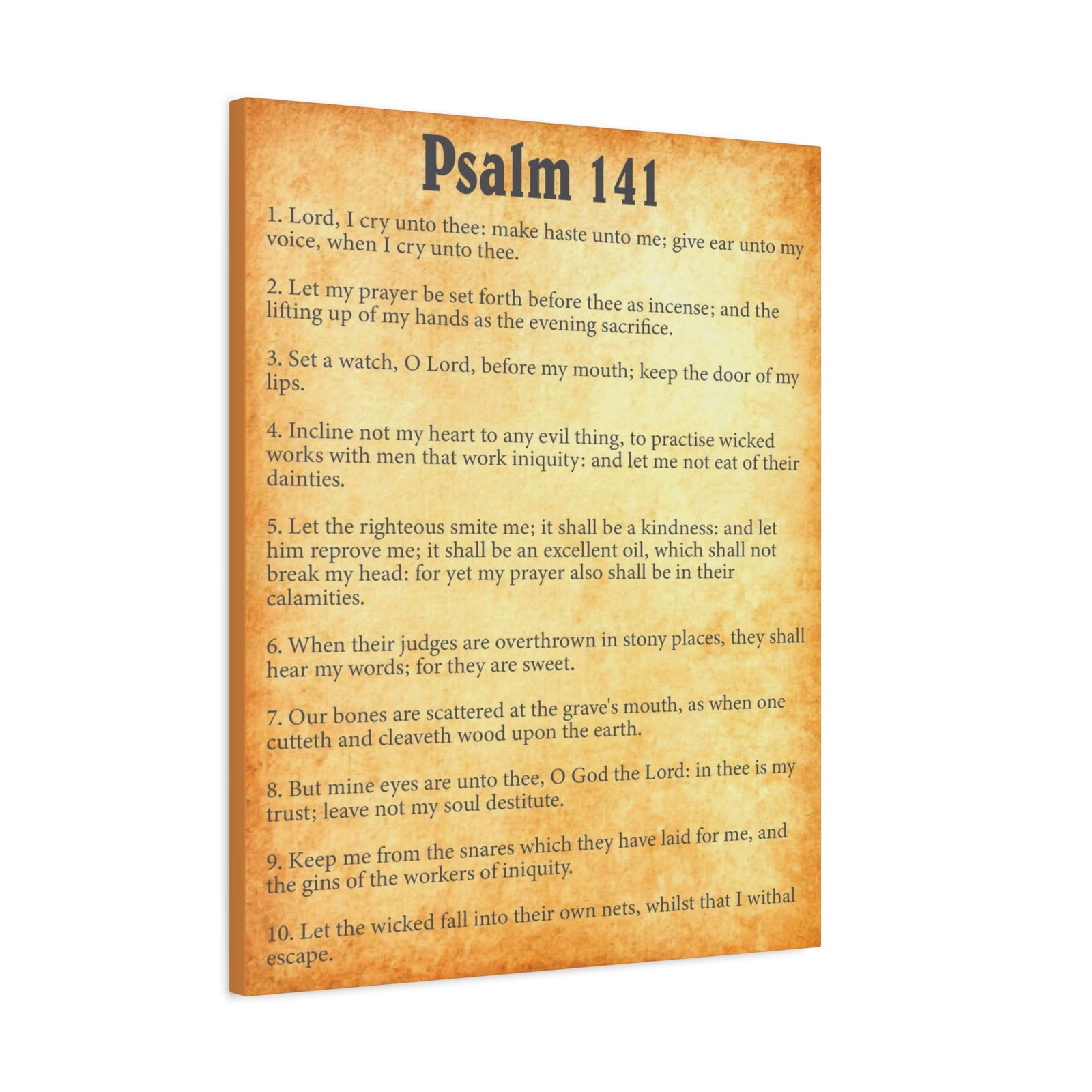 Scripture Walls Psalm 141 Gold Bible Chapter Canvas Christian Wall Art Ready to Hang-Express Your Love Gifts