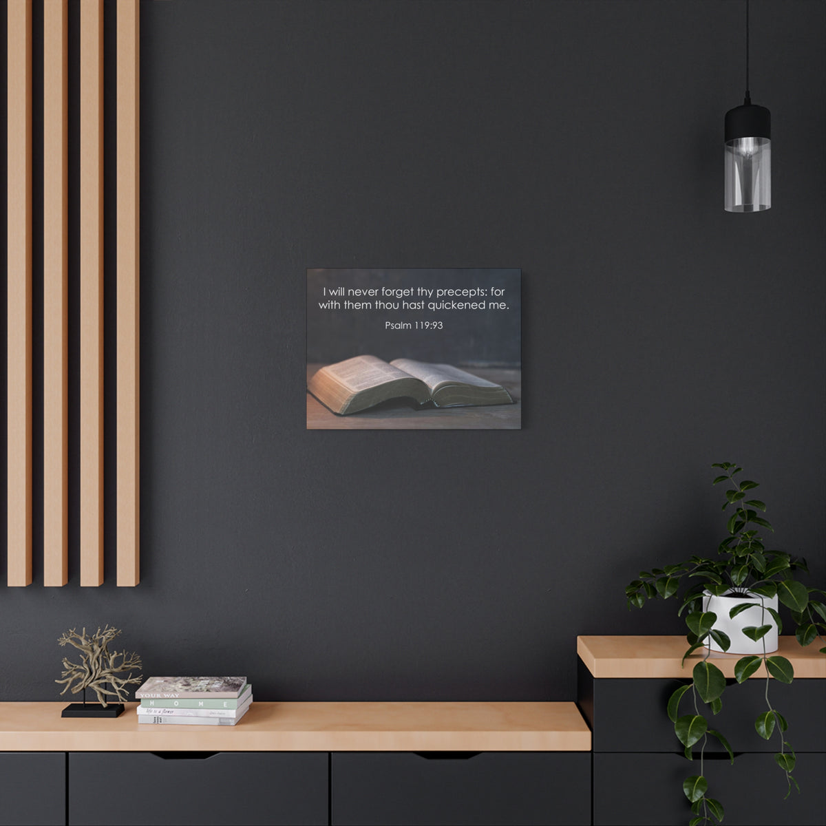 Bible Verse Canvas Never Forget Thy Precepts Psalm 119:93 Christian Home Décor Wall Art Scripture Ready to Hang Faith Print-Express Your Love Gifts