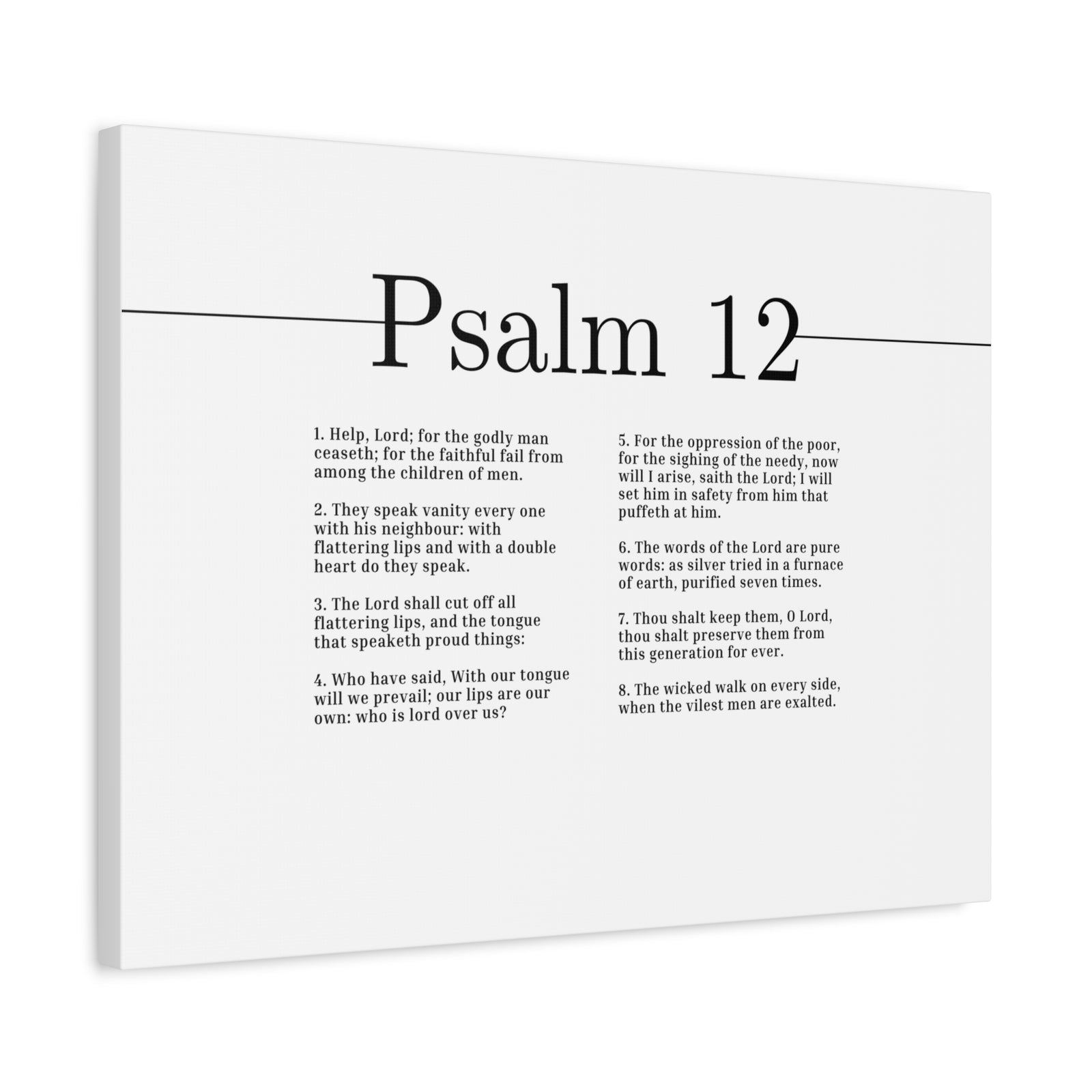 Scripture Canvas The Words Of The Lord Psalm 12 Christian Wall Art Bible Verse Print Ready to Hang-Express Your Love Gifts