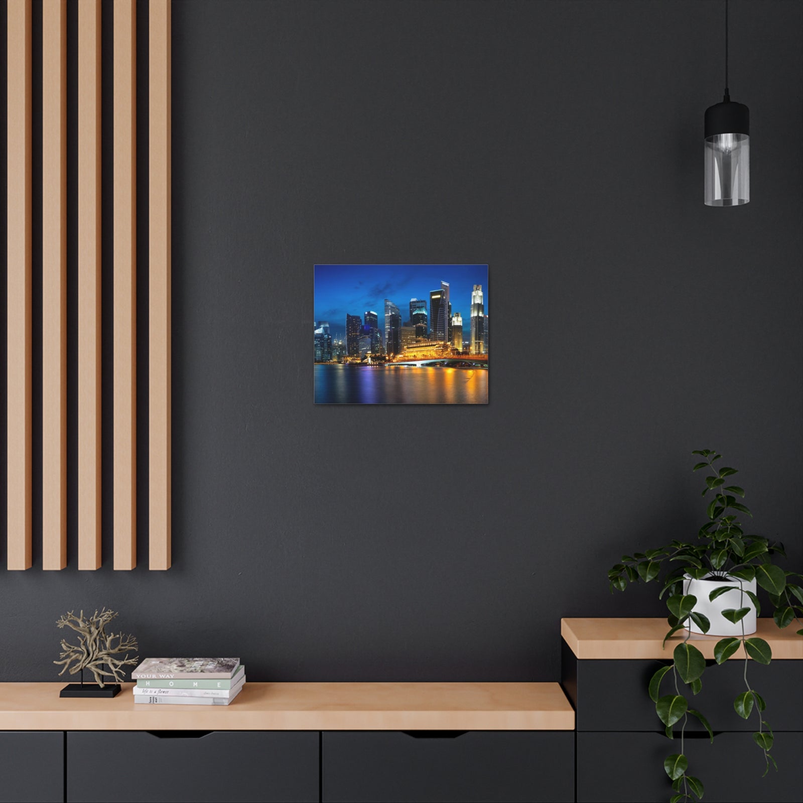 Singapore Night Skyline Canvas Artwork High-Quality Breathtaking Stunning Cityscape for Home Decor Ready to Hang-Express Your Love Gifts
