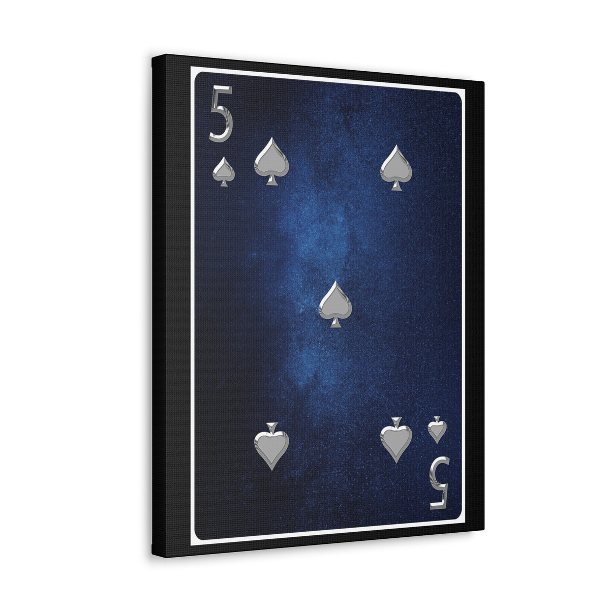 Five Of Spades Space Background Playing Card Canvas Wall Art for Home Decor Ready-to-Hang-Express Your Love Gifts