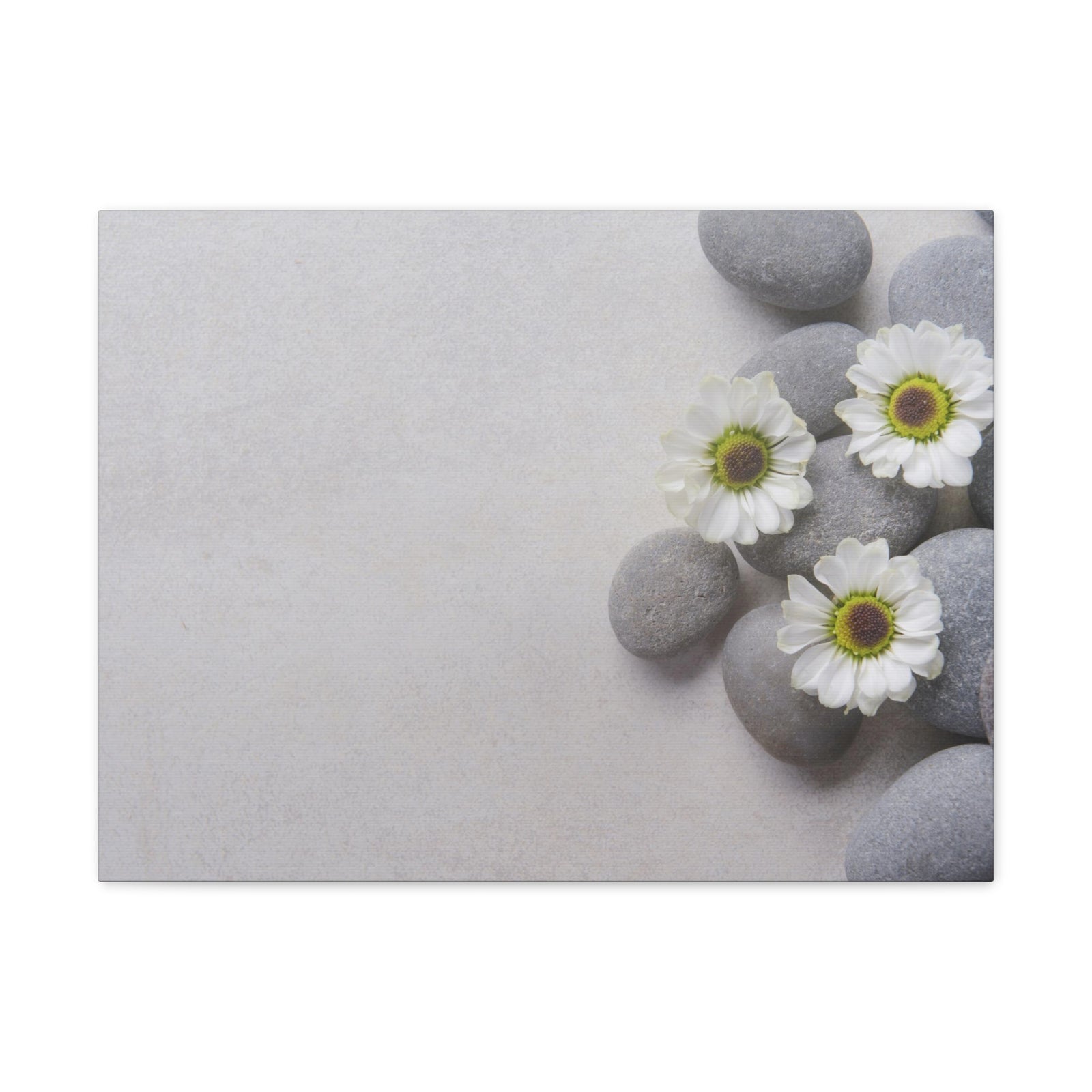 Three White Flower Forest Floral Nature Photography Canvas Wall Art for Home Decor Ready-to-Hang-Express Your Love Gifts