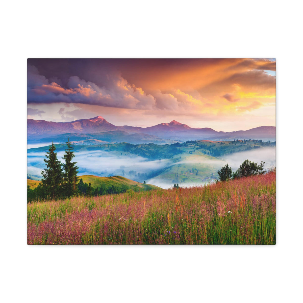 Majestic Mountain Mystic Forest Nature Wilderness Photography Canvas Wall Art for Home Decor Ready-to-Hang-Express Your Love Gifts