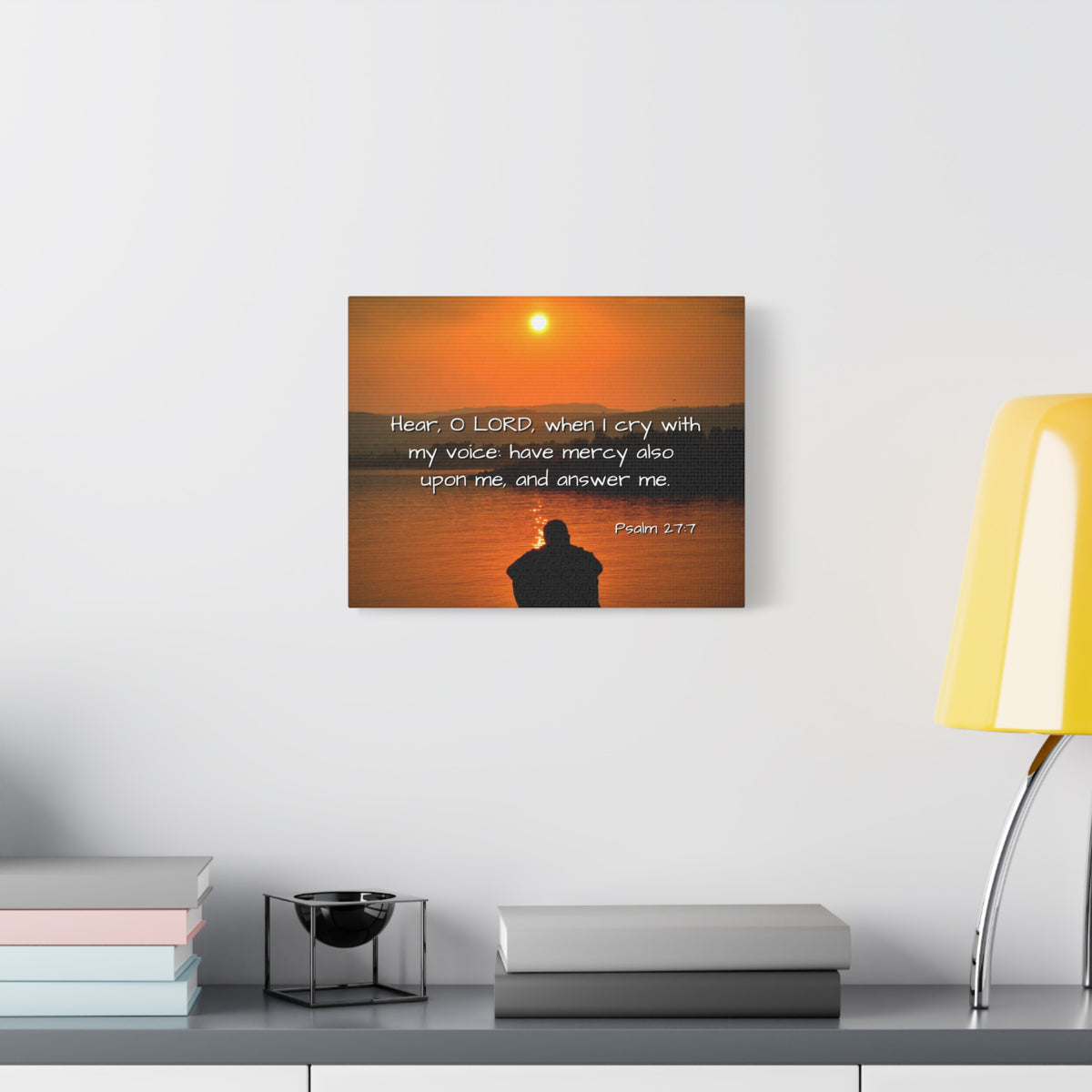 Scripture Walls Have Mercy Psalm 27:7 Bible Verse Canvas Christian Wall Art Ready to Hang-Express Your Love Gifts