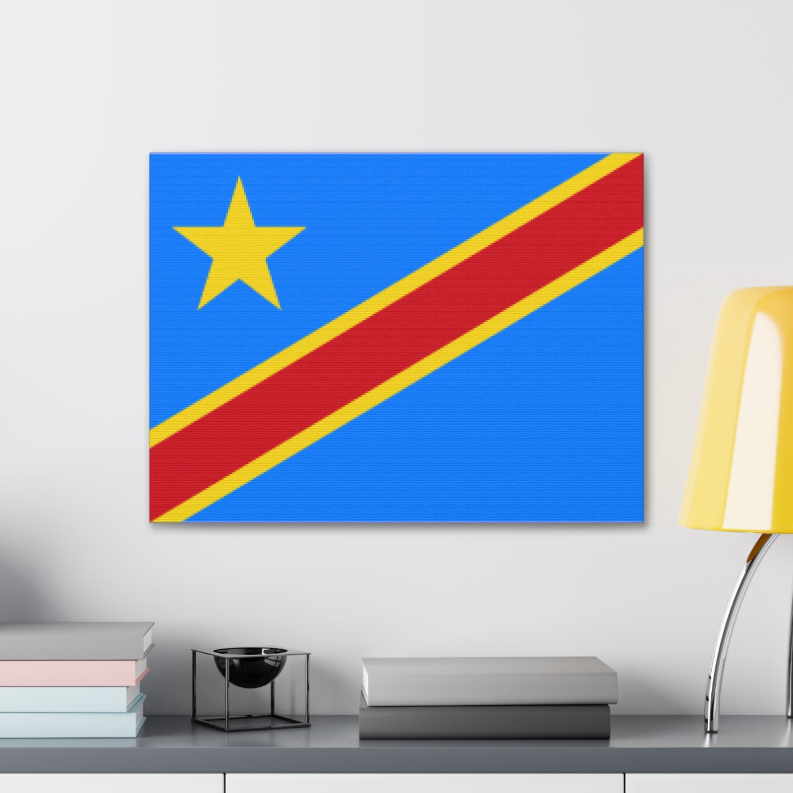 DR Congo Country Flag Canvas Vibrant Wall Art Unframed Home Decor-Express Your Love Gifts