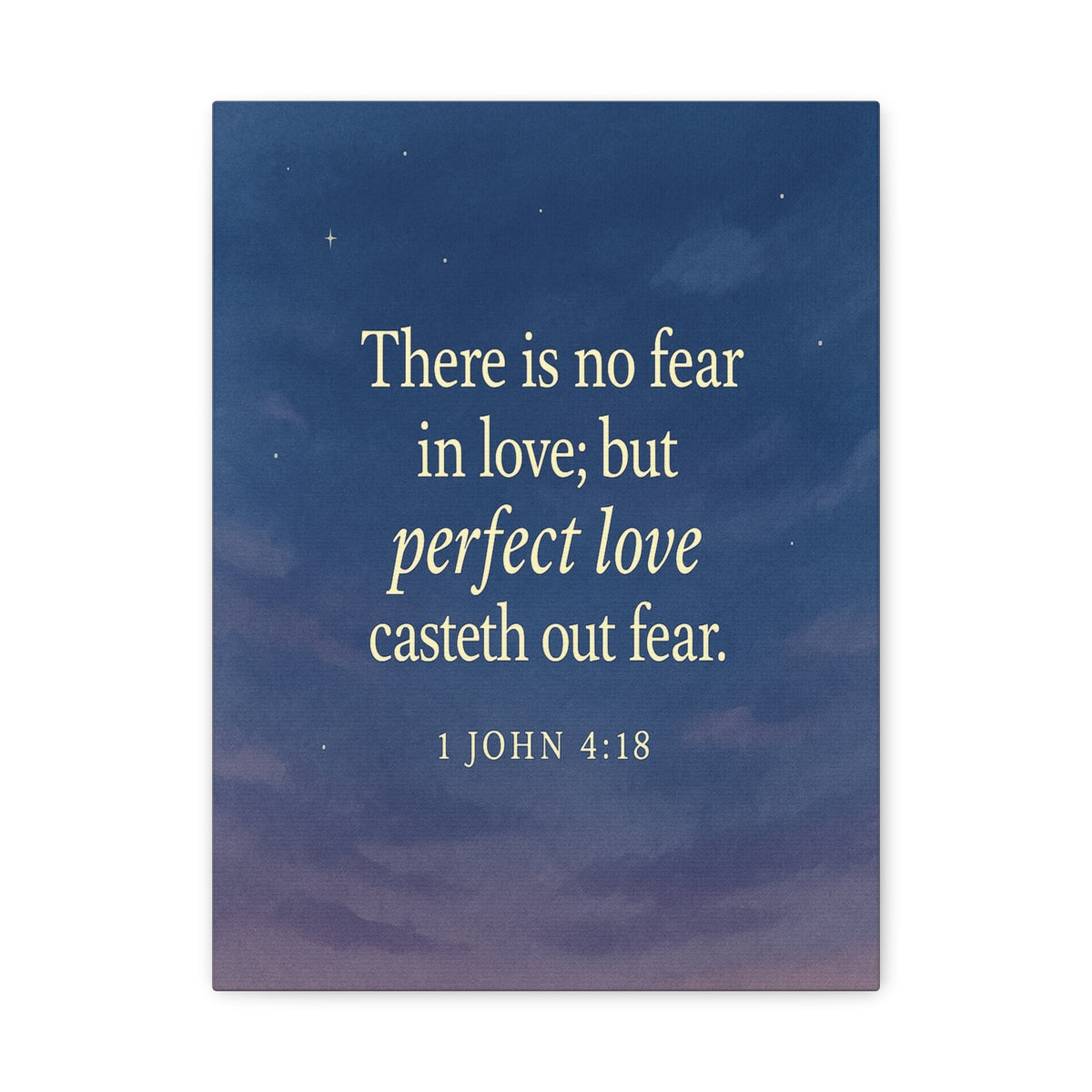 Bible Verse Canvas 1 John 4:18 Christian Home Décor Wall Art Scripture Ready to Hang Faith Print-Express Your Love Gifts