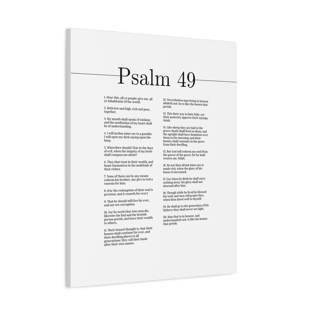 Scripture Canvas God Will Redeem My Soul Psalm 49 Christian Wall Art Bible Verse Print Ready to Hang-Express Your Love Gifts