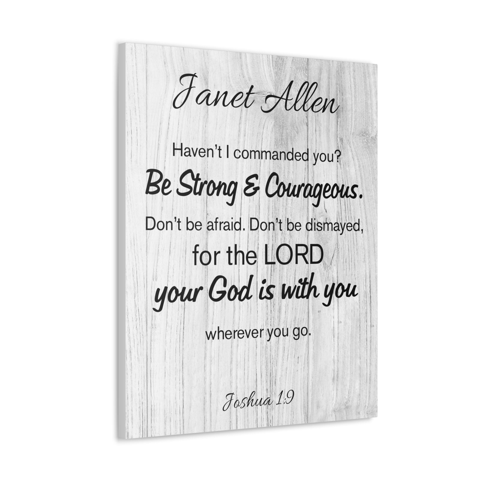 Scripture Walls Personalized Joshua 1:9 Bible Chapter Canvas Christian Wall Art Ready to Hang-Express Your Love Gifts