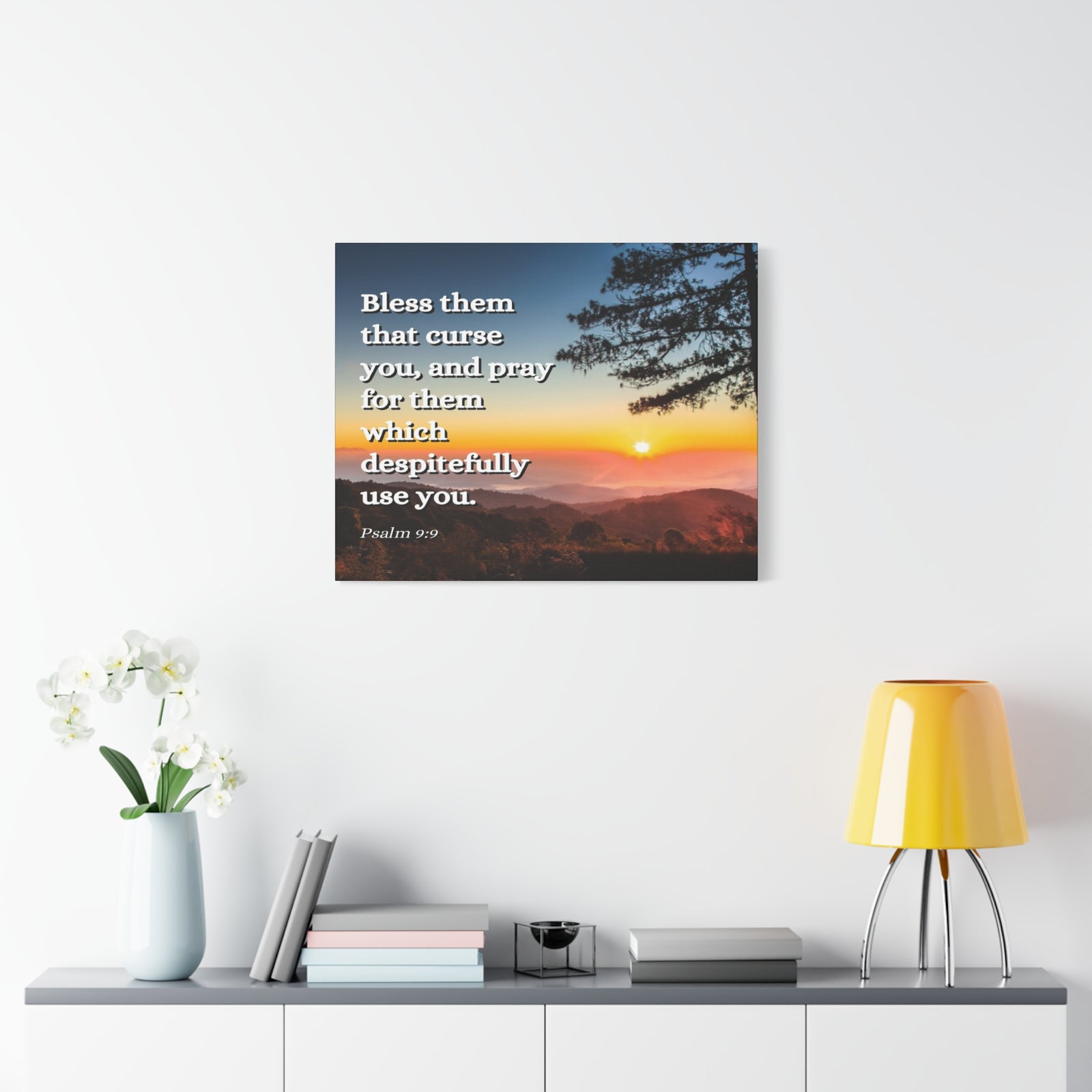 Scripture Canvas Times Of Trouble Psalm 9:9 Christian Wall Art Bible Verse Print Ready to Hang-Express Your Love Gifts