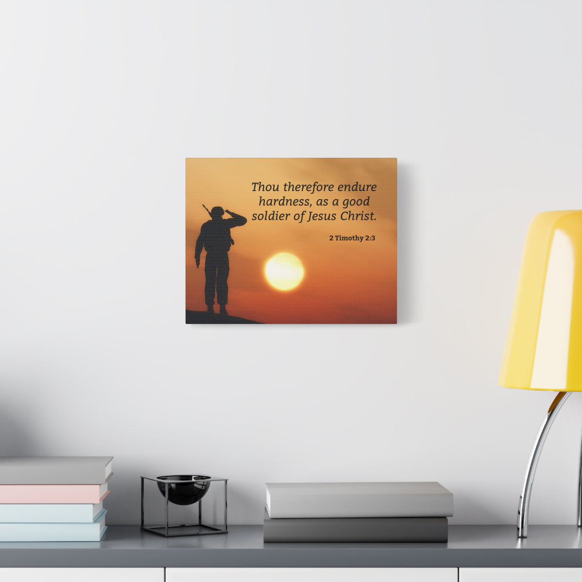 Scripture Walls Good Soldier 2 Timothy 2:3 Bible Verse Canvas Christian Wall Art Ready to Hang-Express Your Love Gifts