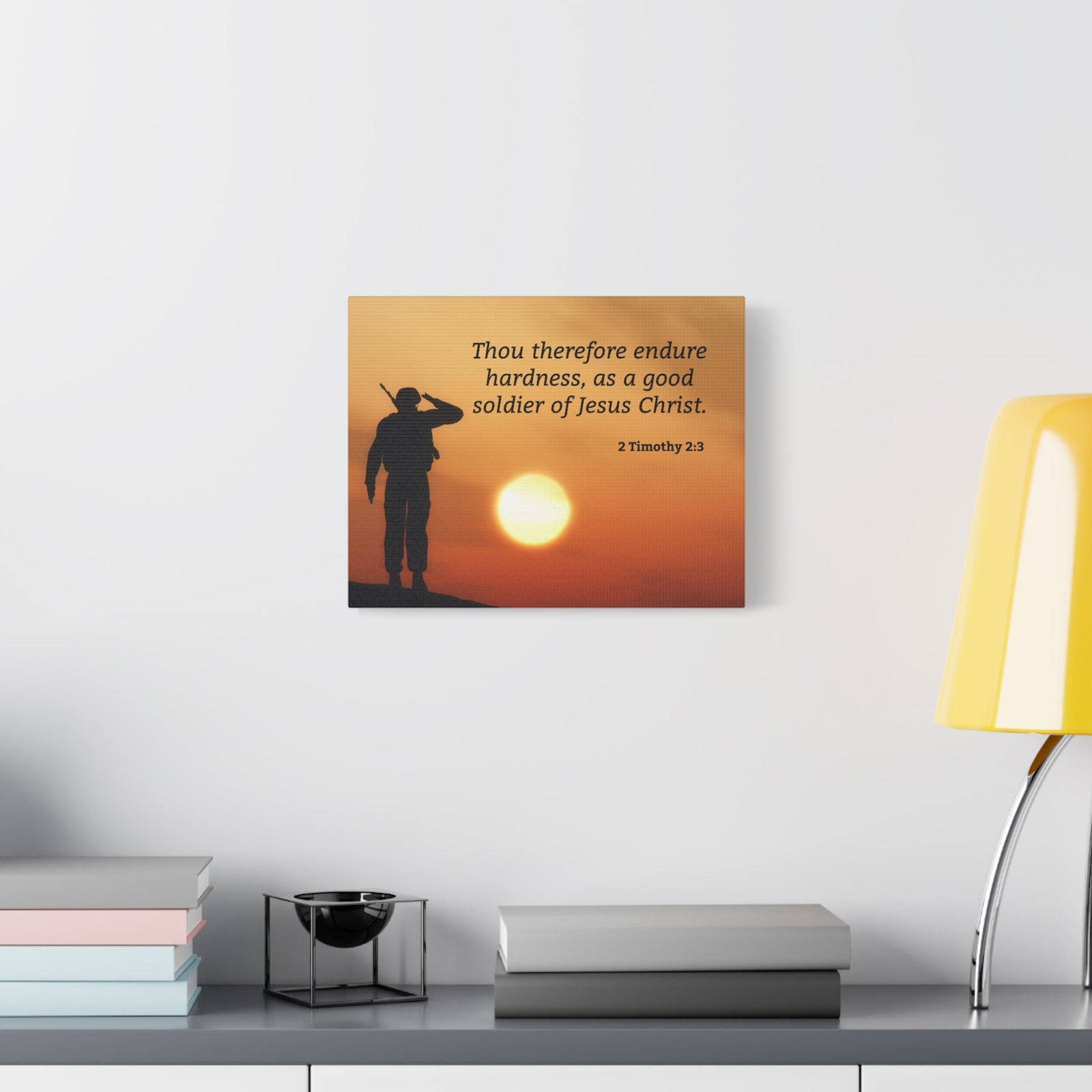 Scripture Walls Good Soldier 2 Timothy 2:3 Bible Verse Canvas Christian Wall Art Ready to Hang-Express Your Love Gifts
