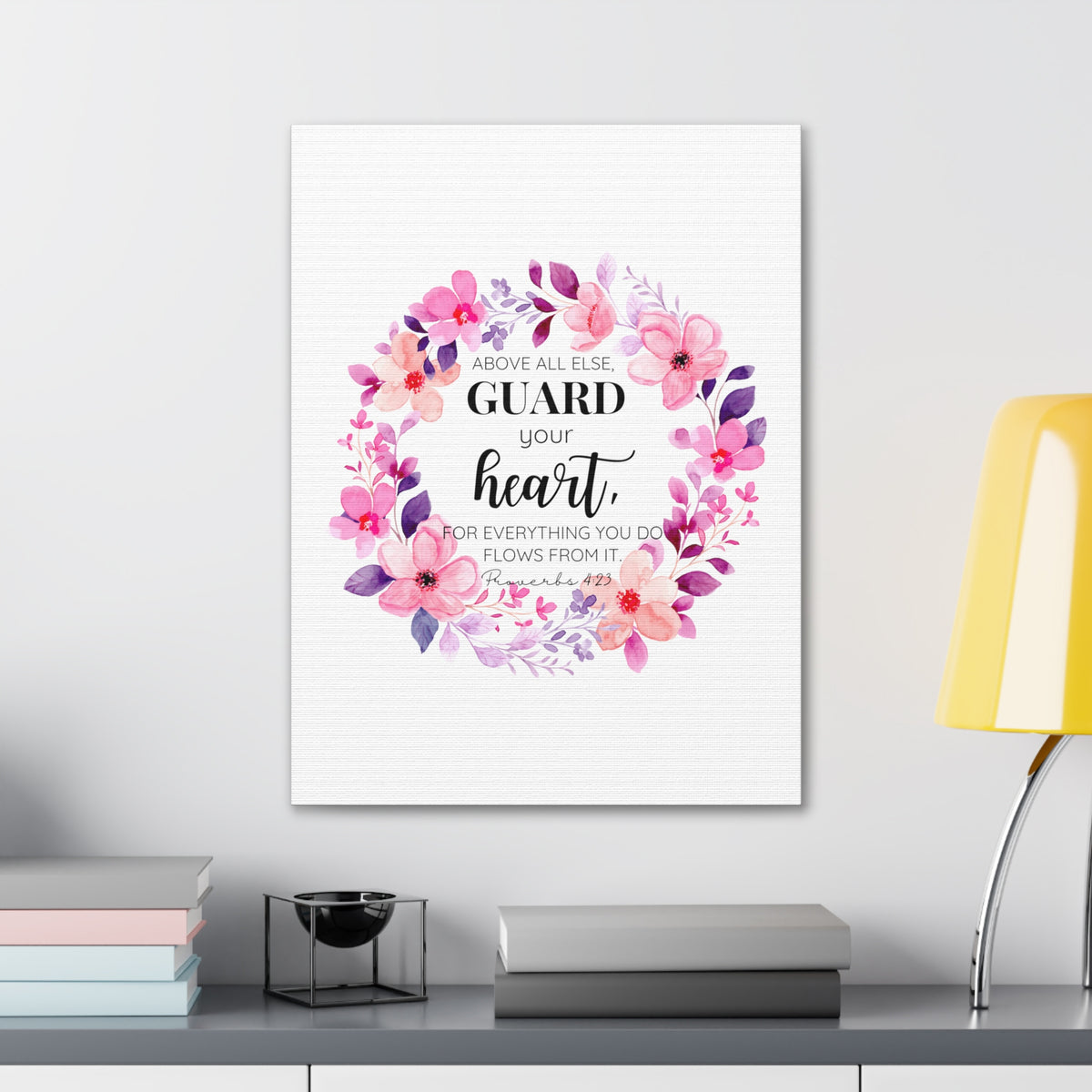 Scripture Walls Proverbs 4:23 Guard Your Heart Bible Verse Canvas Christian Wall Art Ready to Hang Unframed-Express Your Love Gifts