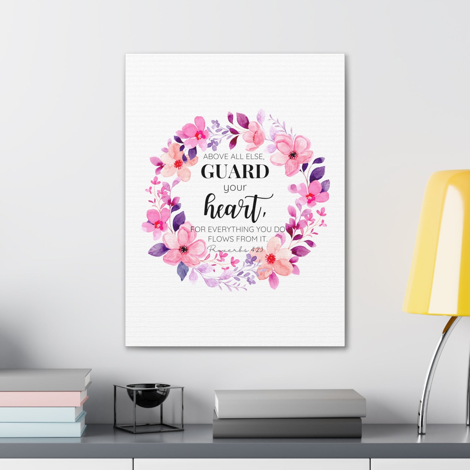Scripture Walls Proverbs 4:23 Guard Your Heart Bible Verse Canvas Christian Wall Art Ready to Hang Unframed-Express Your Love Gifts