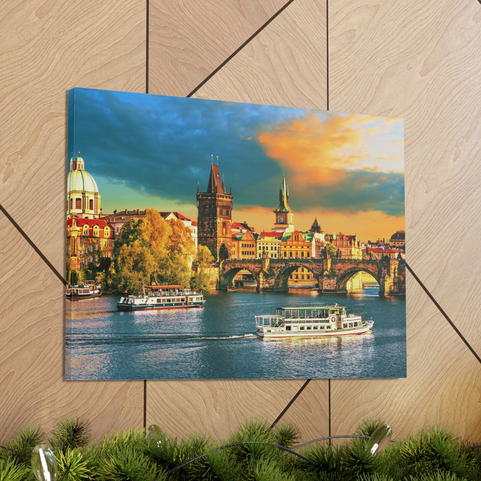 Prague Daytime Skyline Canvas Artwork High-Quality Breathtaking Stunning Cityscape for Home Decor Ready to Hang-Express Your Love Gifts