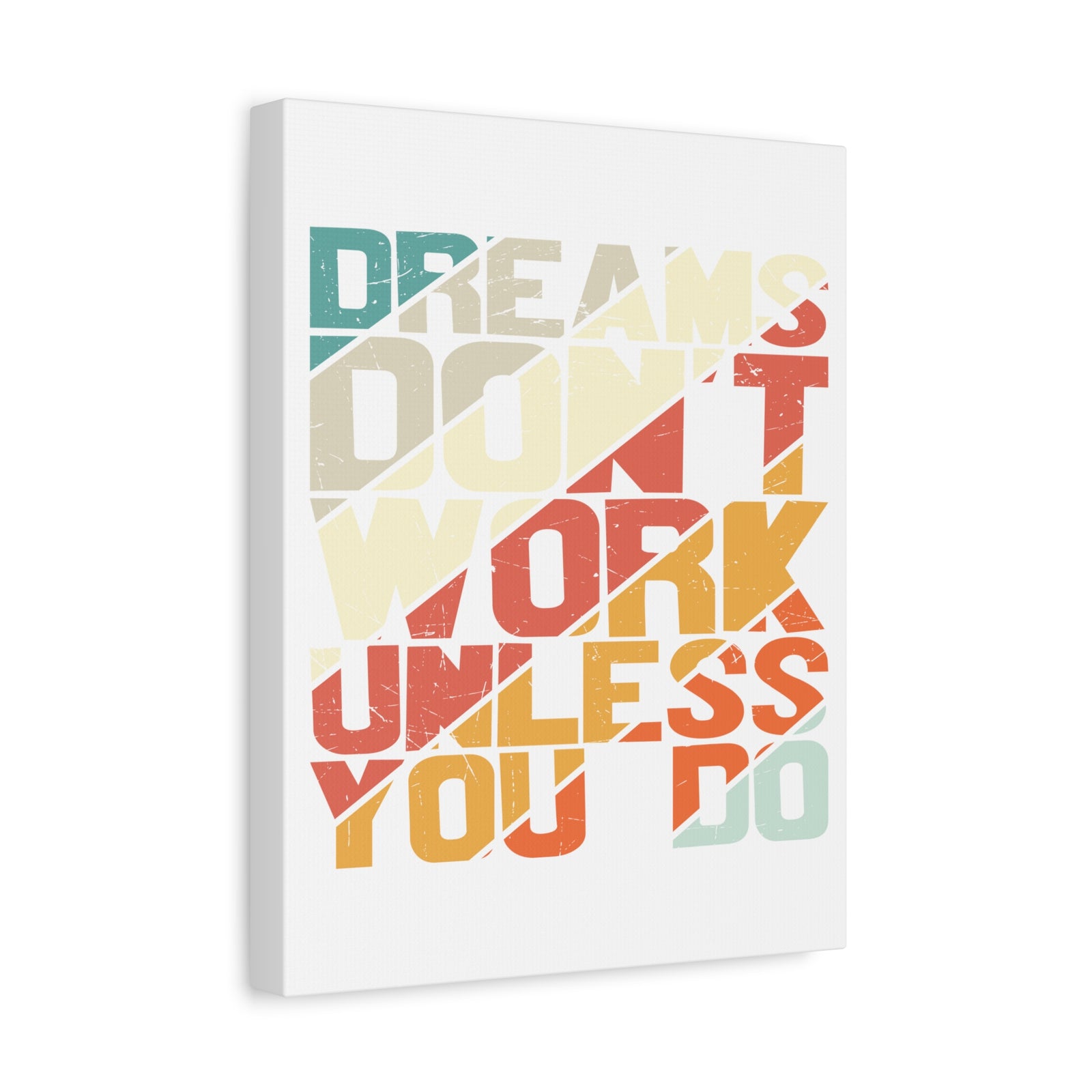 Inspirational Quote Canvas Dreams Don't Work Unless You Do Wall Art Motivational Motto Inspiring Posters Prints Artwork Decor Ready to Hang-Express Your Love Gifts