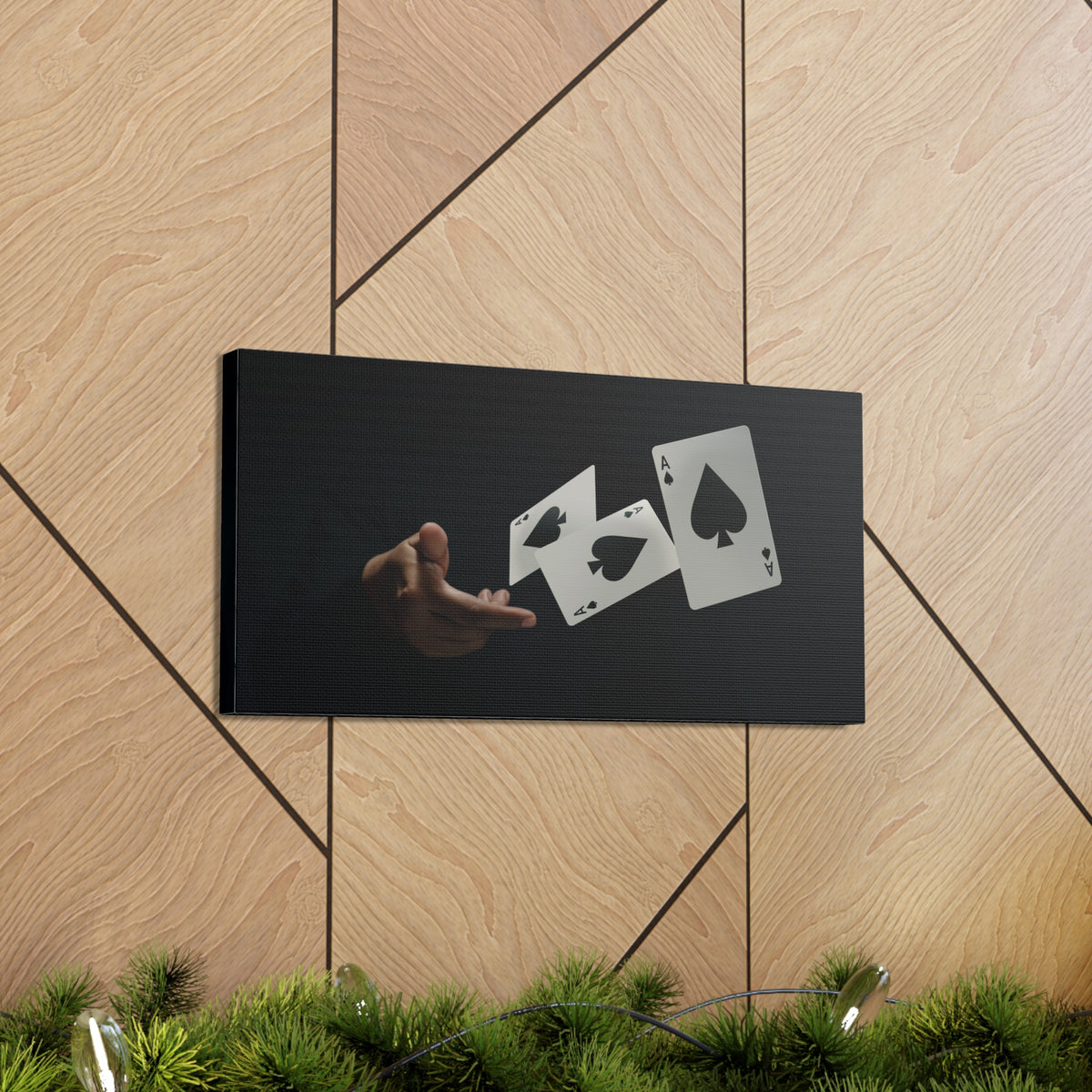 Magician Throwing Ace of Spades Playing Card Canvas Wall Art for Home Decor Ready-to-Hang-Express Your Love Gifts