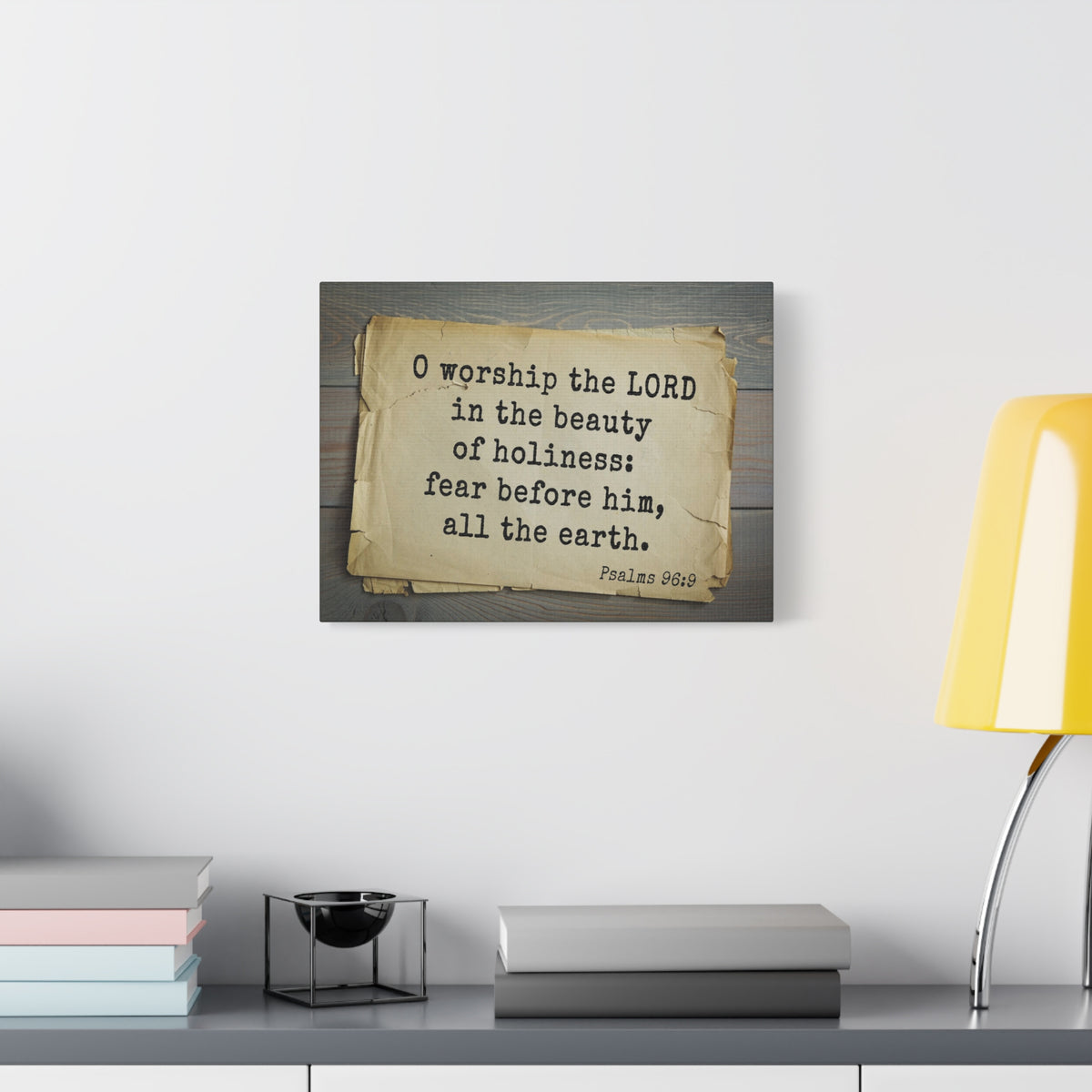 Scripture Walls Worship The Lord Psalms 96:9 Bible Verse Canvas Christian Wall Art Bible Verse Print Ready To Hang-Express Your Love Gifts