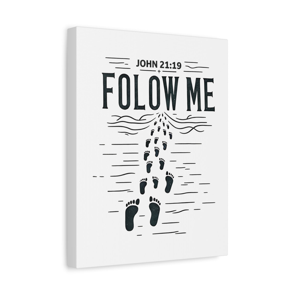 Scripture Walls John 21:19 Follow Me Bible Verse Canvas Christian Wall Art Ready to Hang Unframed-Express Your Love Gifts