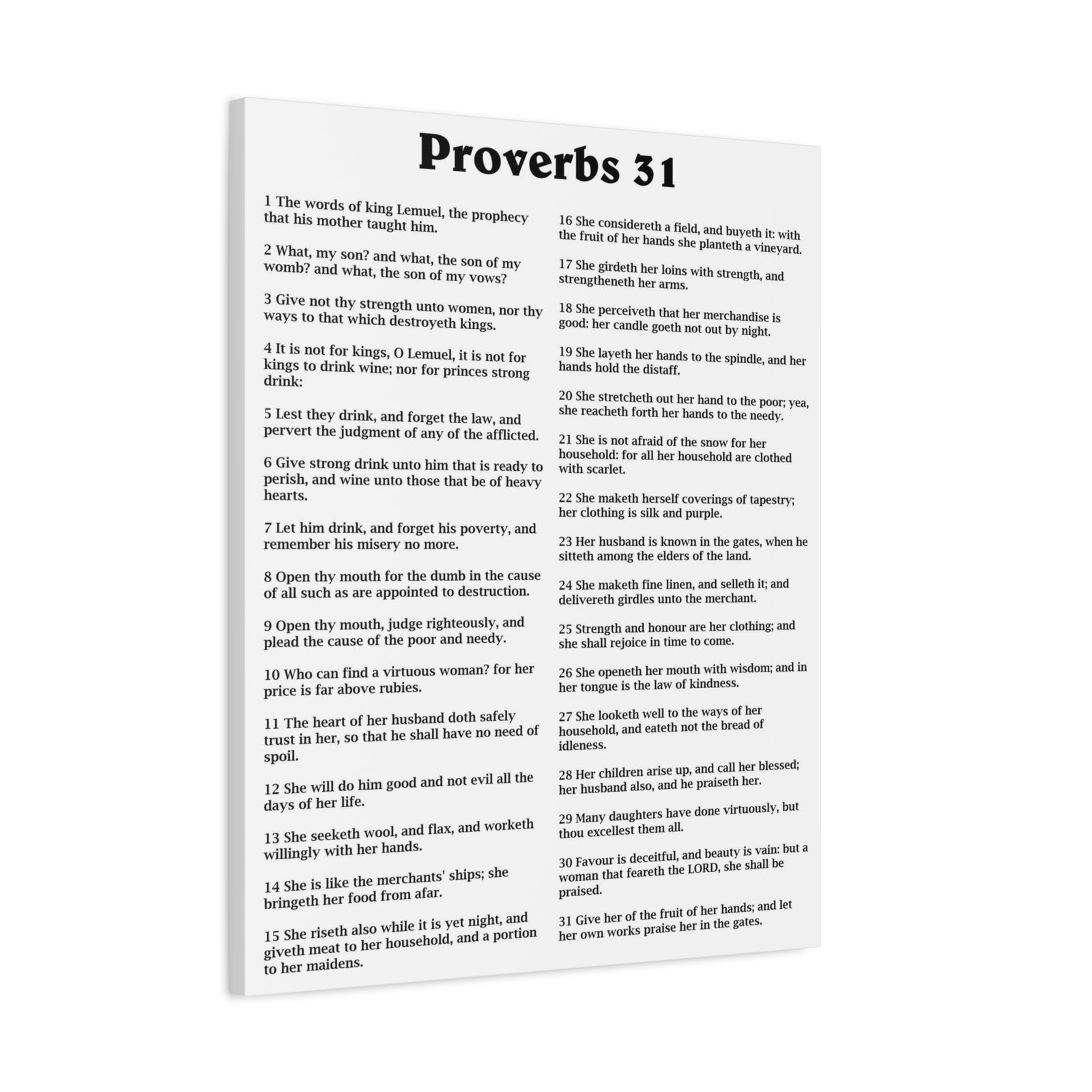 Proverbs 31 Matte Canvas Print — Stretched 1.25" Inspirational Scripture Wall Art-Express Your Love Gifts