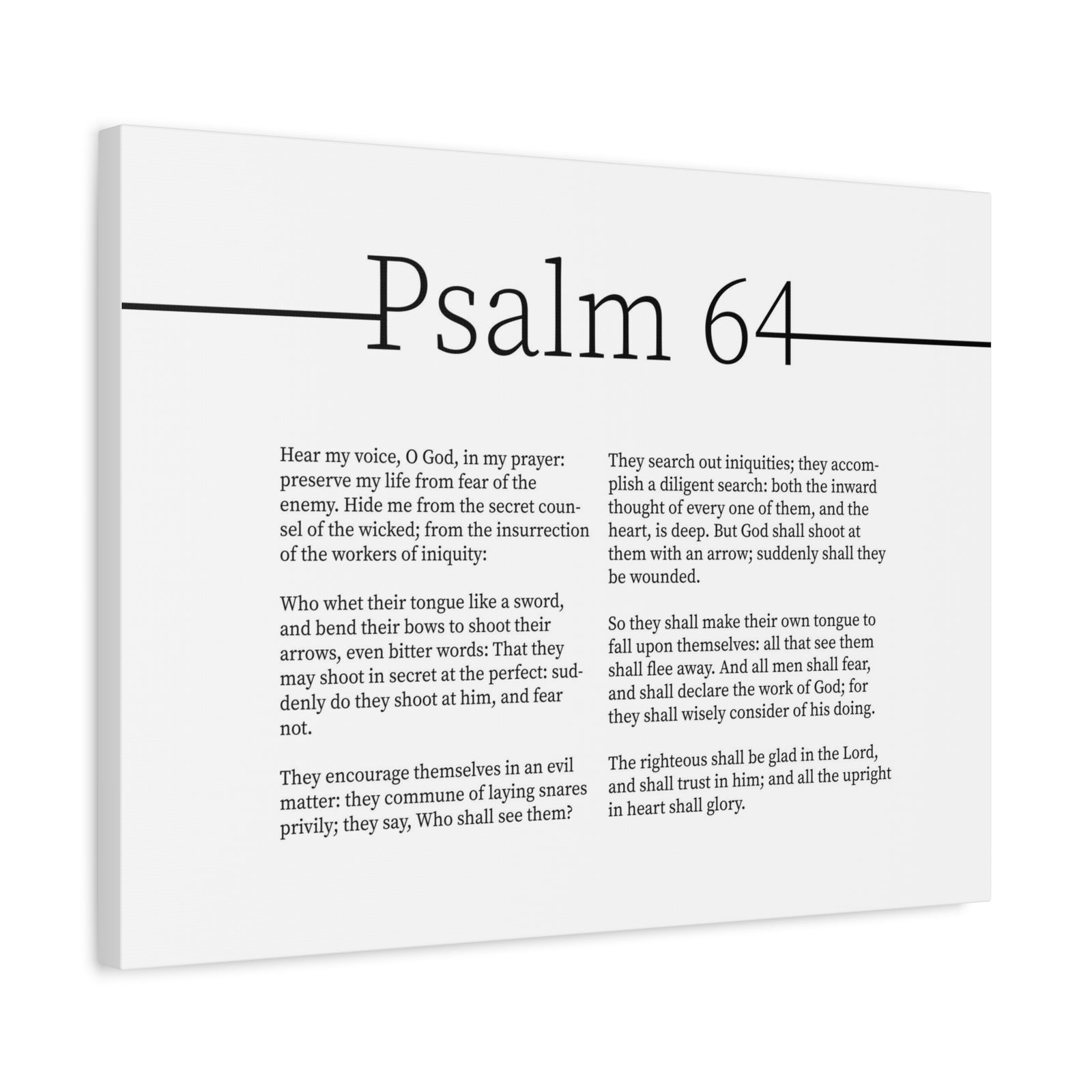 Scripture Canvas Preserve My Life Psalm 64 Christian Wall Art Bible Verse Print Ready to Hang-Express Your Love Gifts