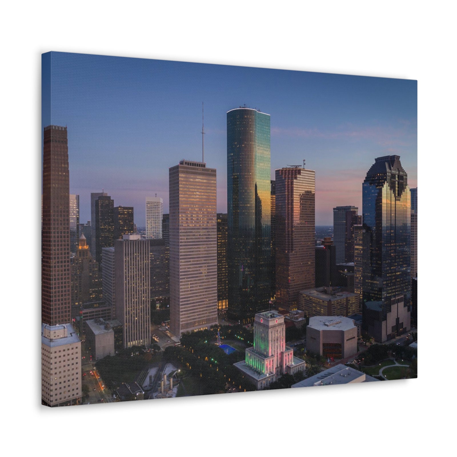 Houston Night Skyline Canvas Artwork High-Quality Breathtaking Stunning Cityscape for Home Decor Ready to Hang-Express Your Love Gifts