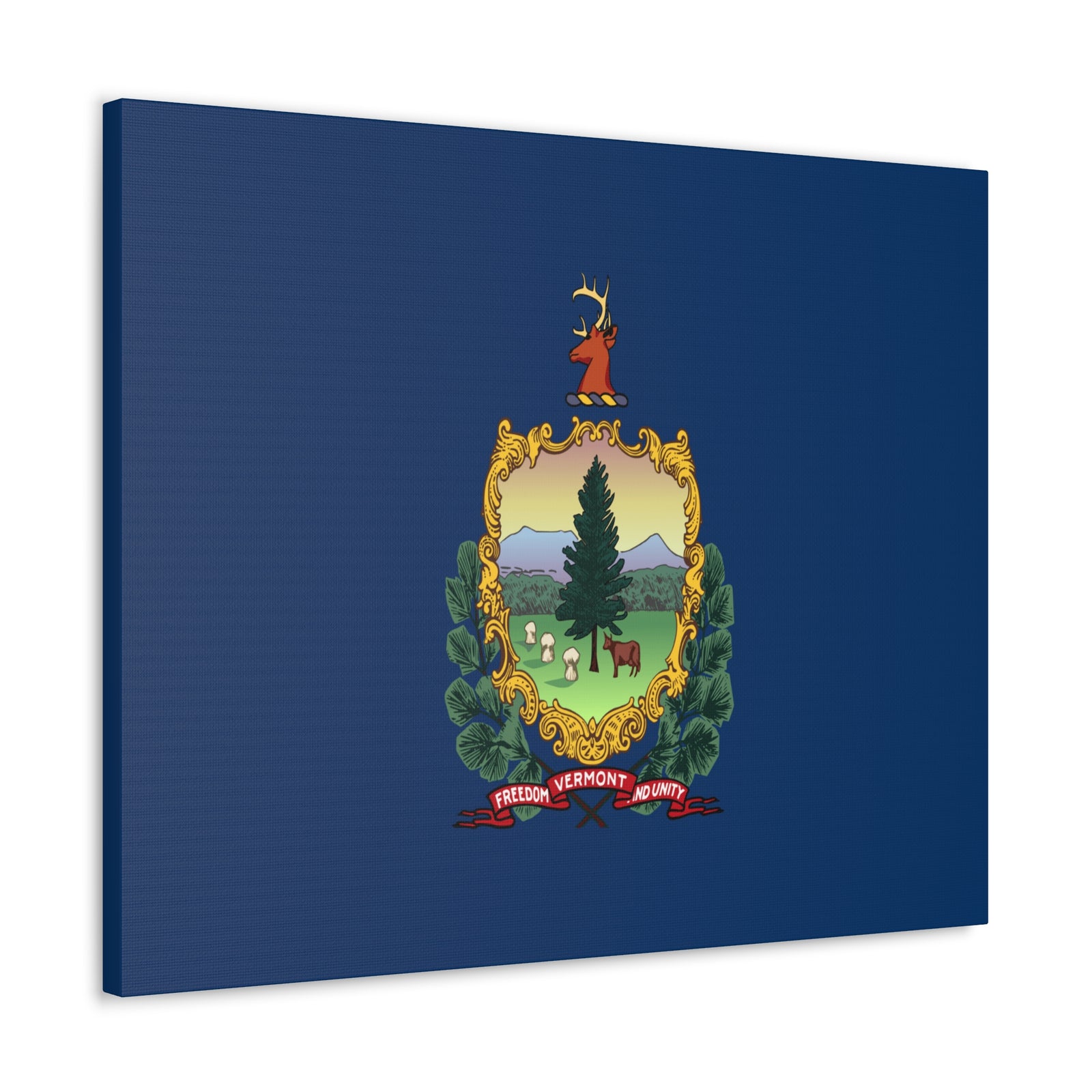 Vermont Stage Flag Canvas Vibrant Wall Art Unframed Home Decor-Express Your Love Gifts