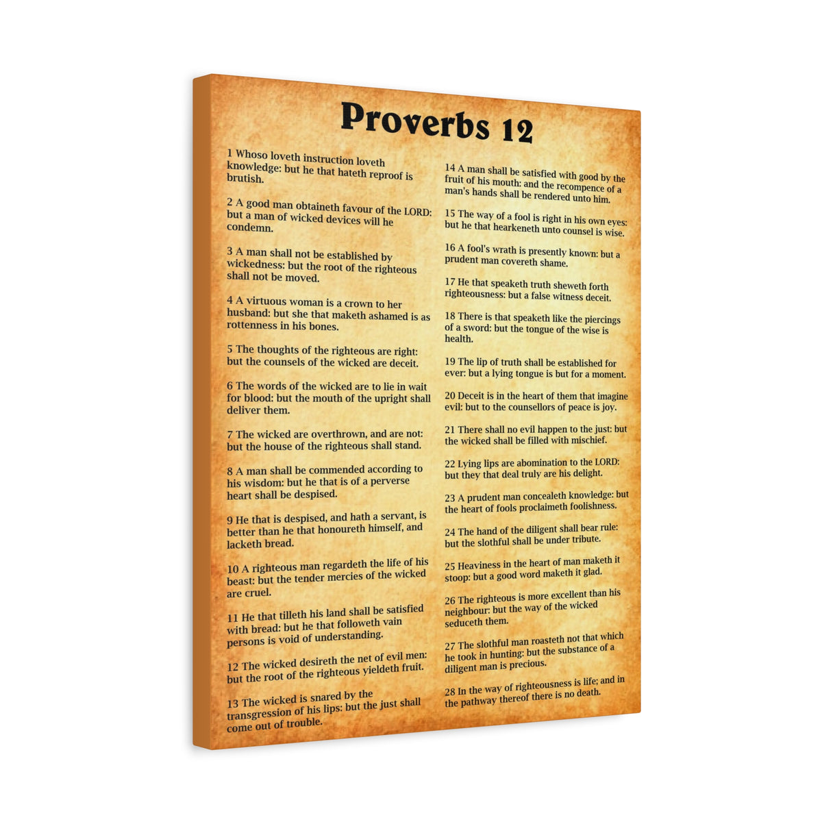Scripture Walls Proverbs Chapter 12 Gold Bible Canvas Christian Wall Art Ready to Hang Unframed-Express Your Love Gifts