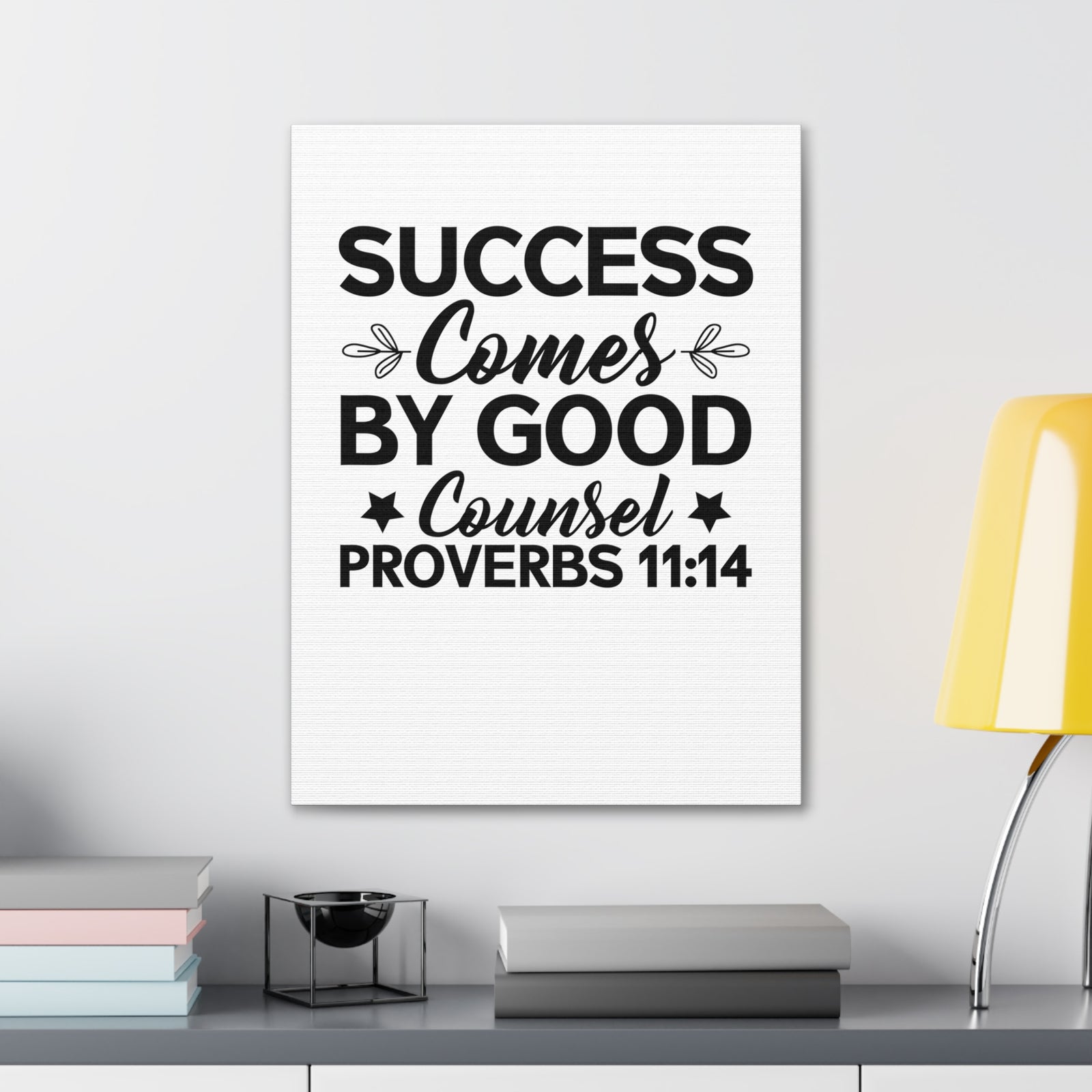 Scripture Walls Proverbs 11:14 Success Comes by Good Counsel Bible Verse Canvas Christian Wall Art Ready to Hang Unframed-Express Your Love Gifts