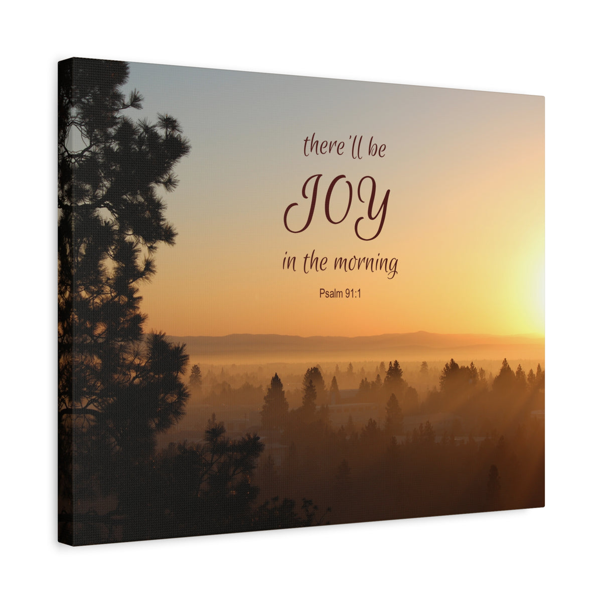 Scripture Canvas Morning Psalm 91:1 Christian Wall Art Bible Verse Print Ready to Hang-Express Your Love Gifts