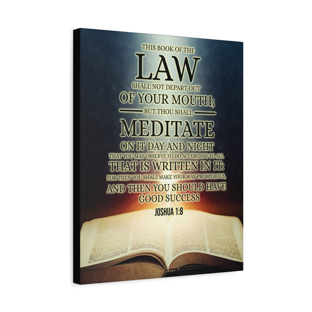 Scripture Canvas Book of the Law Joshua 1:8 Christian Wall Art Bible Verse Print Ready to Hang-Express Your Love Gifts