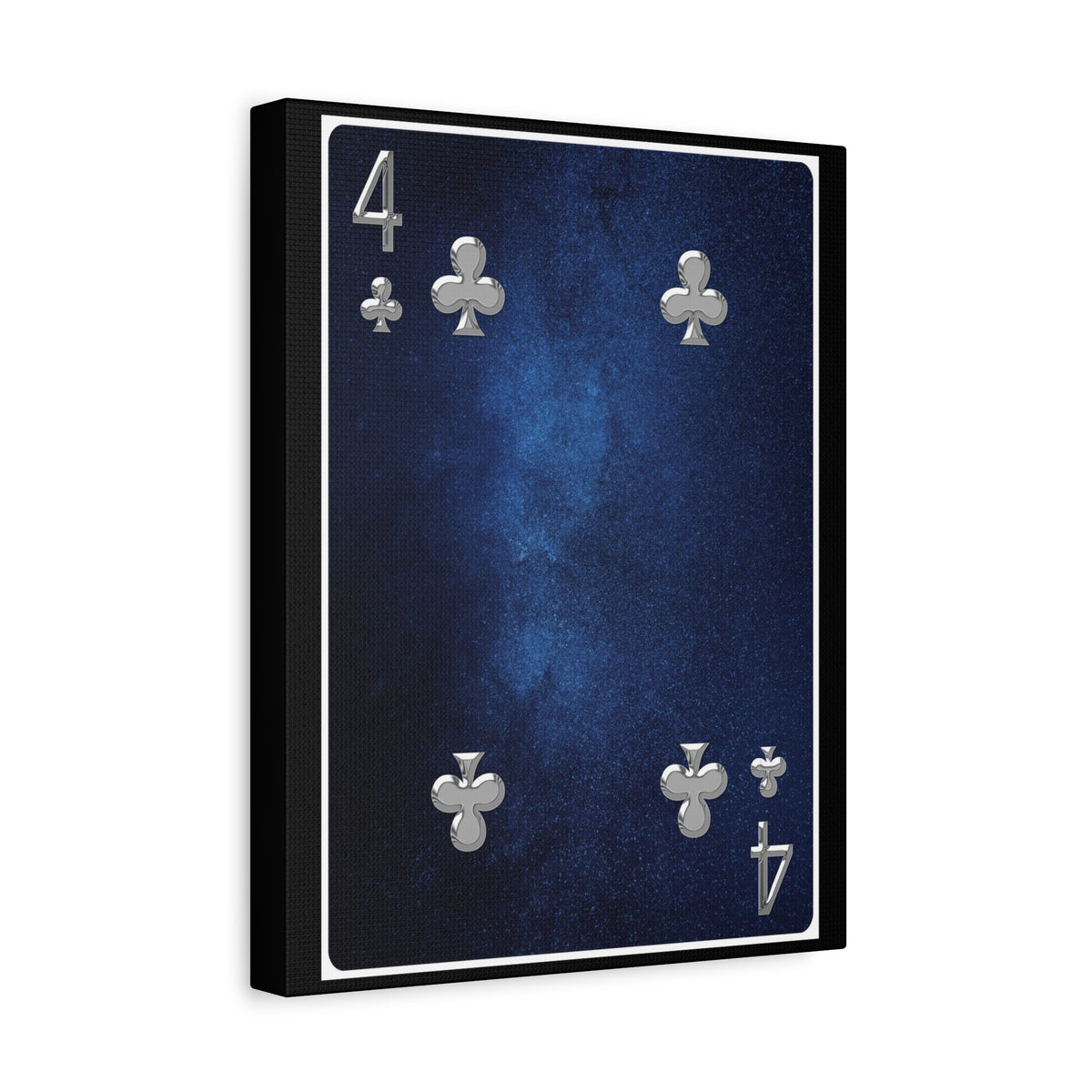 Four Of Clubs Space Background Playing Card Canvas Wall Art for Home Decor Ready-to-Hang-Express Your Love Gifts