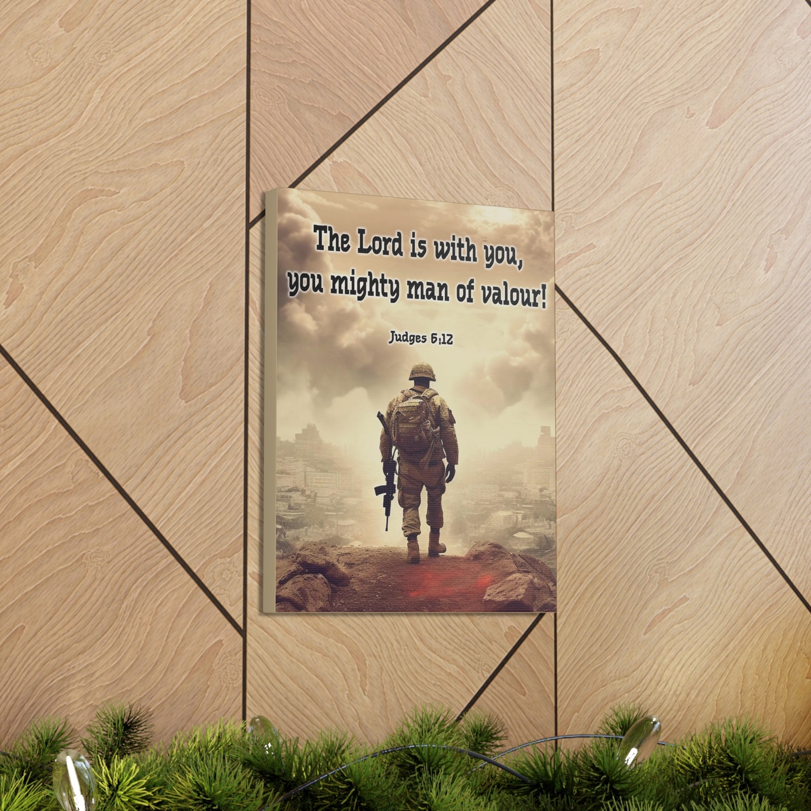 Scripture Walls Divine Valor: A Soldier's Journey Judges 6:12 Christian Wall Art Print Ready to Hang Unframed-Express Your Love Gifts