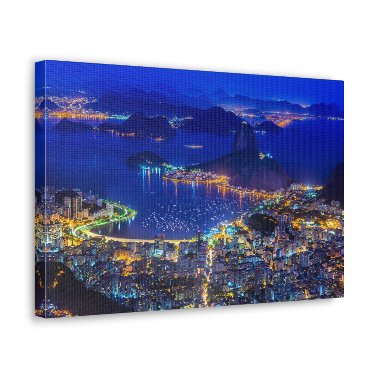 Rio de Janeiro Night Skyline Canvas Artwork High-Quality Breathtaking Stunning Cityscape for Home Decor Ready to Hang-Express Your Love Gifts