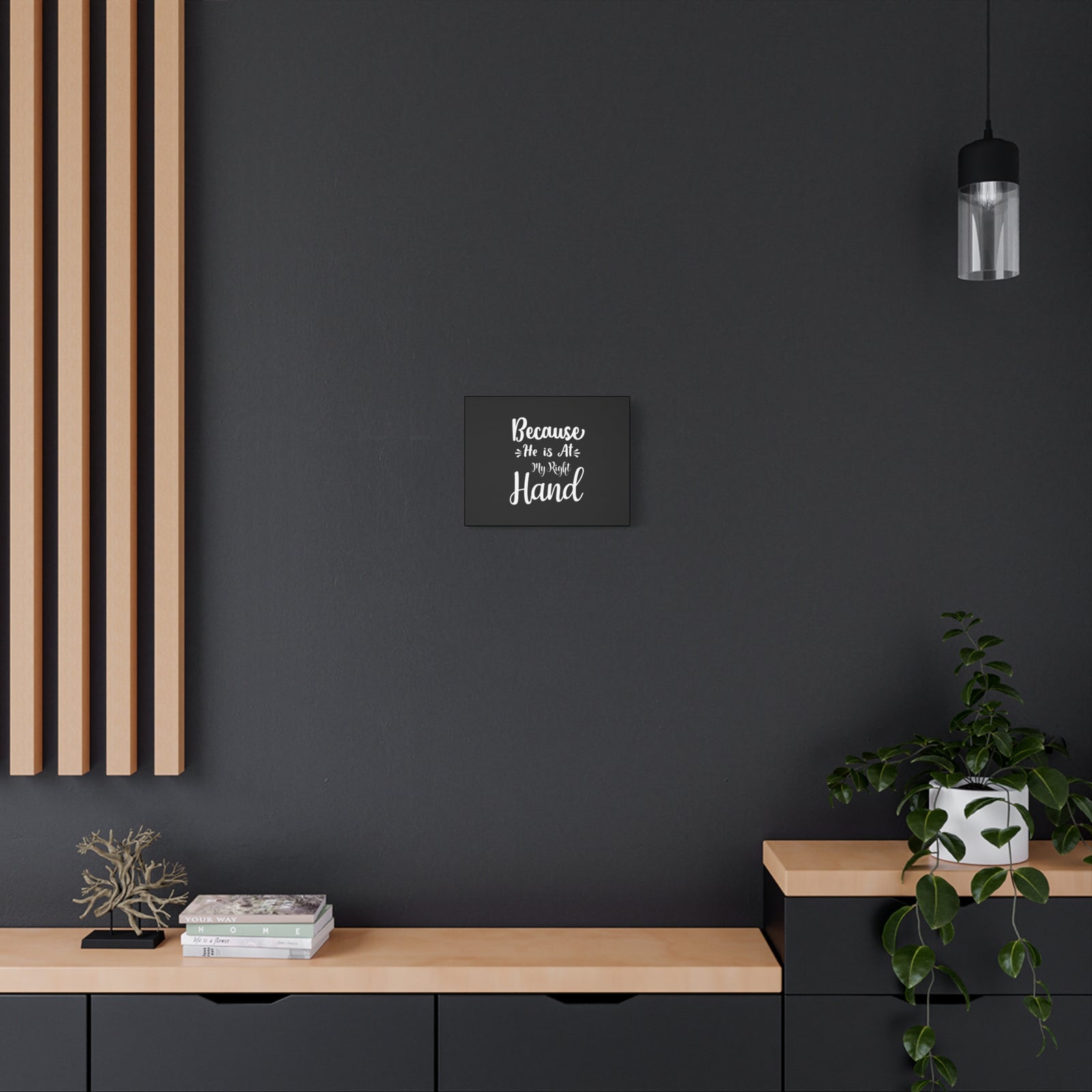 Scripture Canvas He Is At My Right Hand Psalm 16:8 Christian Wall Art Bible Verse Print Ready to Hang-Express Your Love Gifts