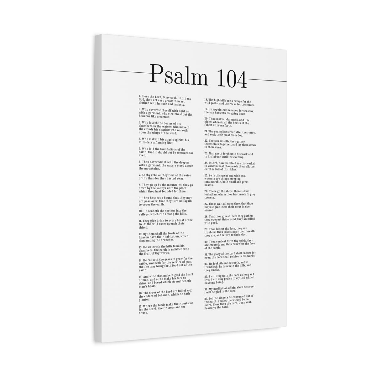Scripture Canvas Clothed In Honour And Majesty Psalm 104 Christian Wall Art Bible Verse Print Ready to Hang-Express Your Love Gifts