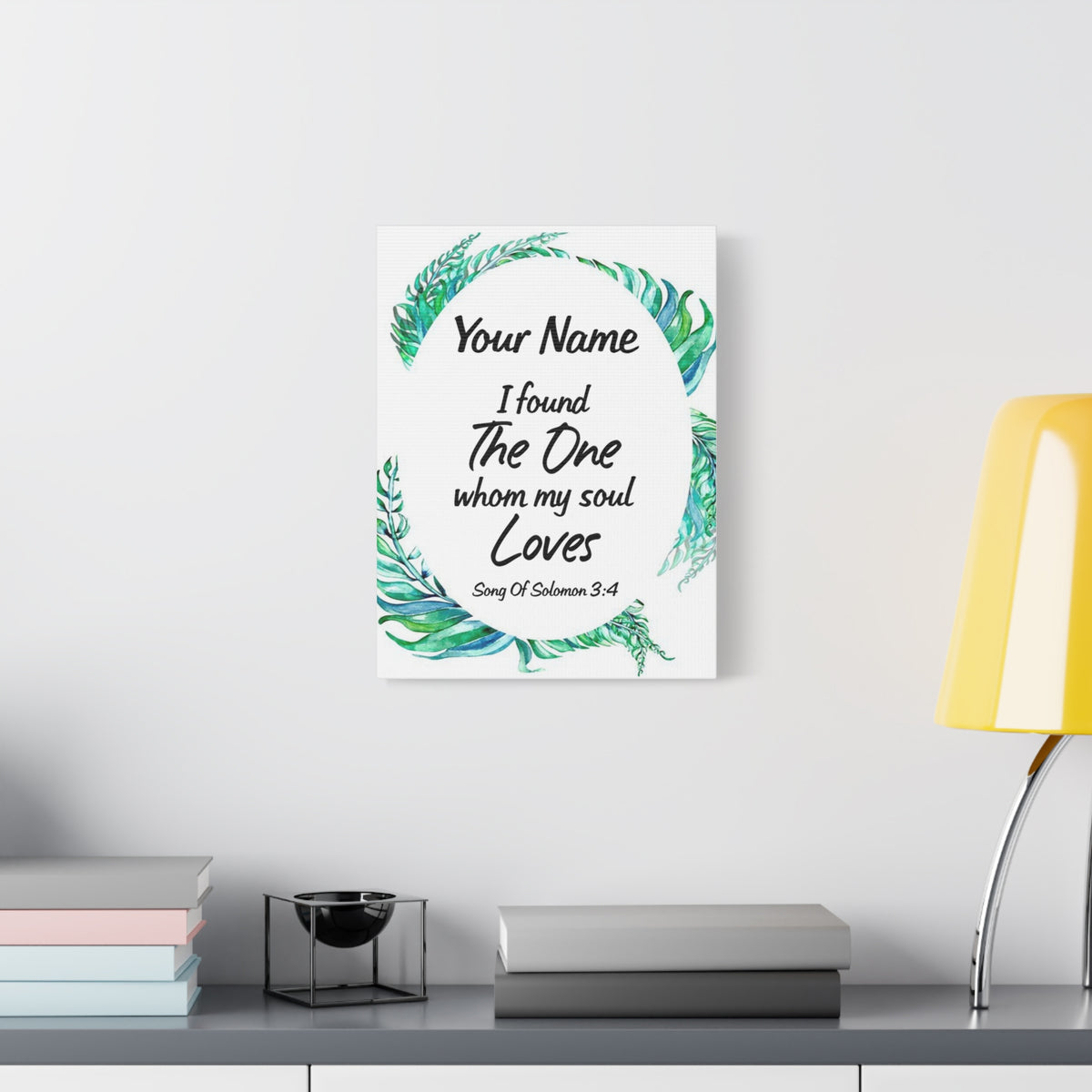 Personalized Soulmate Song Of Solomon 3:4 Bible Chapter Canvas Christian Wall Art Ready to Hang-Express Your Love Gifts