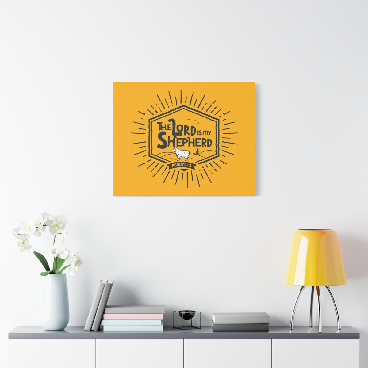 Scripture Canvas The Lord Is My Shepherd Psalm 23 Christian Wall Art Bible Verse Print Ready To Hang-Express Your Love Gifts