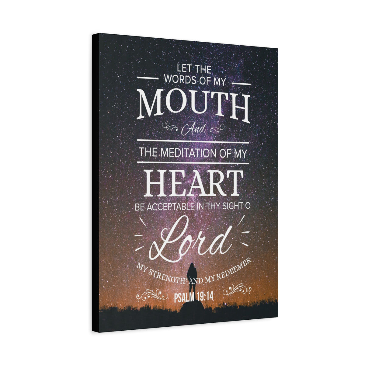 Scripture Canvas My Strength and Redeemer Psalm 19:14 Christian Wall Art Bible Verse Print Ready to Hang-Express Your Love Gifts
