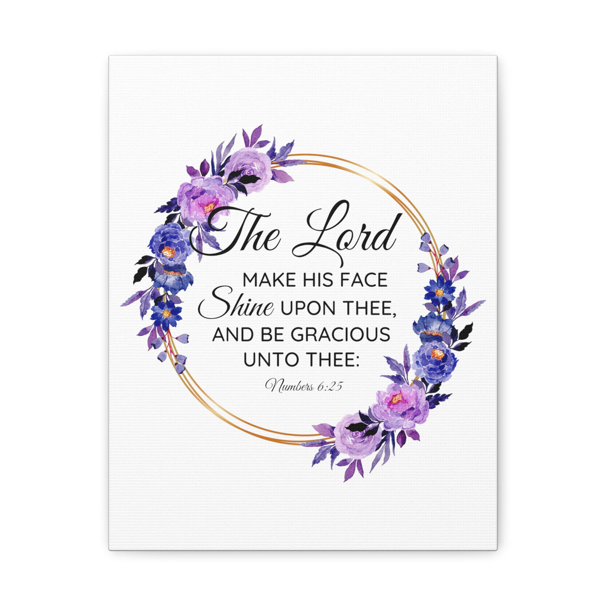 Scripture Walls Numbers 6:25 Shine Upon Thee Bible Verse Canvas Christian Wall Art Ready to Hang Unframed-Express Your Love Gifts