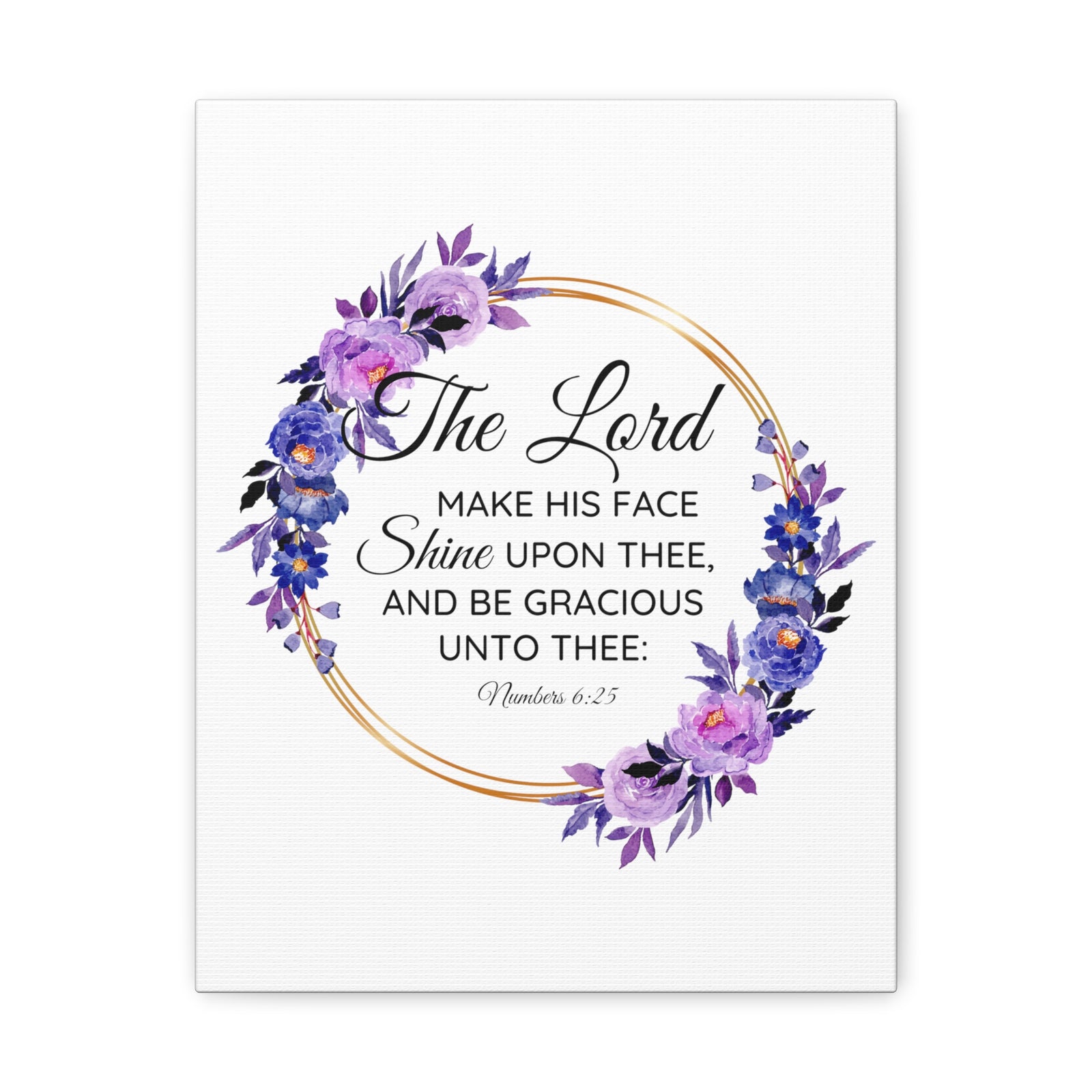 Scripture Walls Numbers 6:25 Shine Upon Thee Bible Verse Canvas Christian Wall Art Ready to Hang Unframed-Express Your Love Gifts