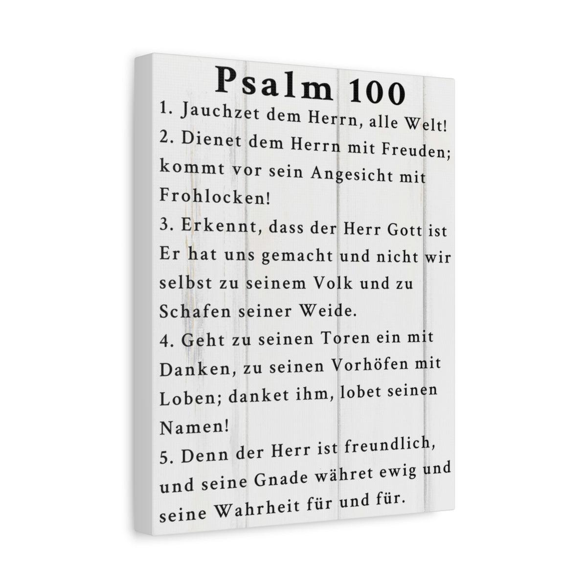 Scripture Walls Psalm 100 German White Bible Verse Canvas Christian Wall Art Ready to Hang Unframed-Express Your Love Gifts