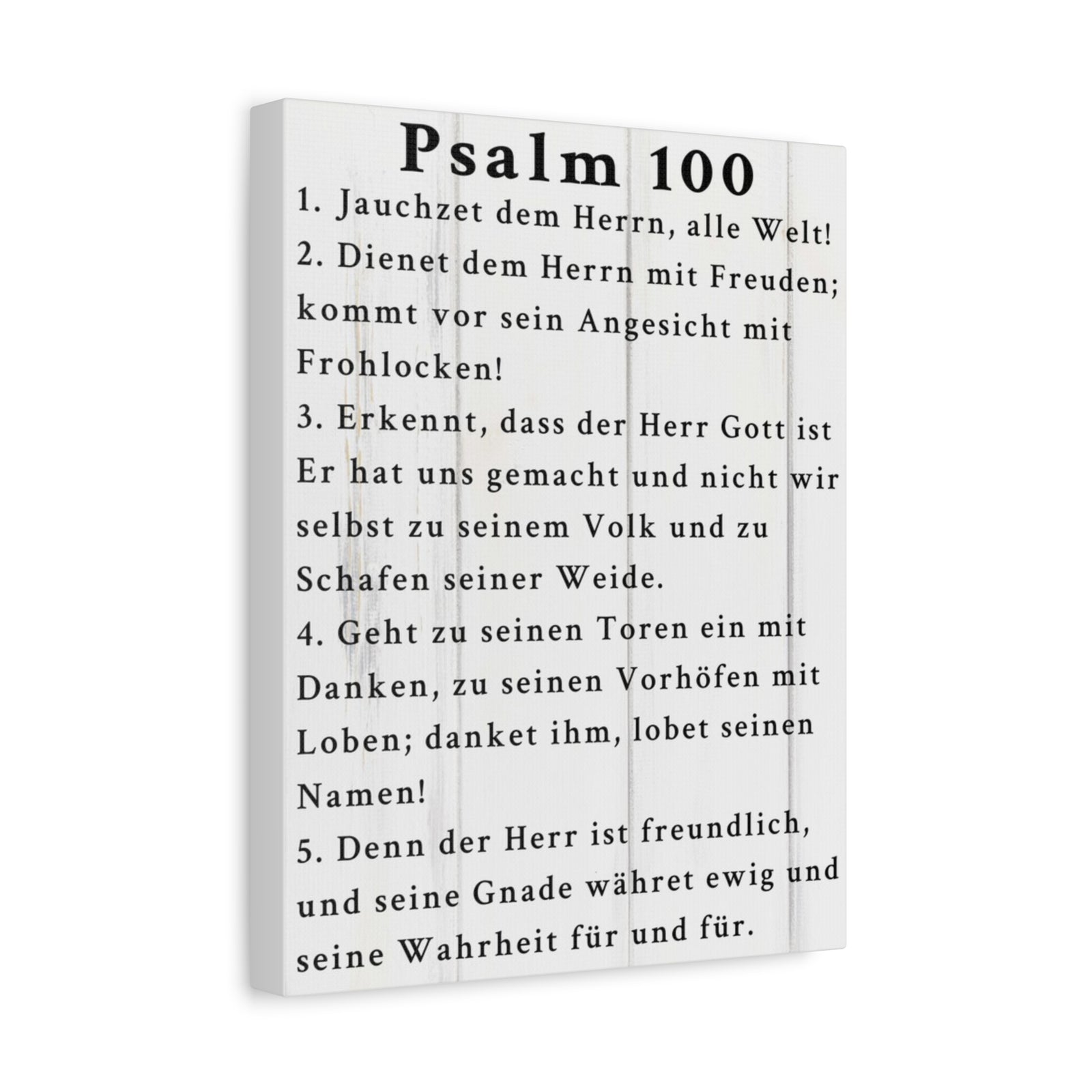 Scripture Walls Psalm 100 German White Bible Verse Canvas Christian Wall Art Ready to Hang Unframed-Express Your Love Gifts