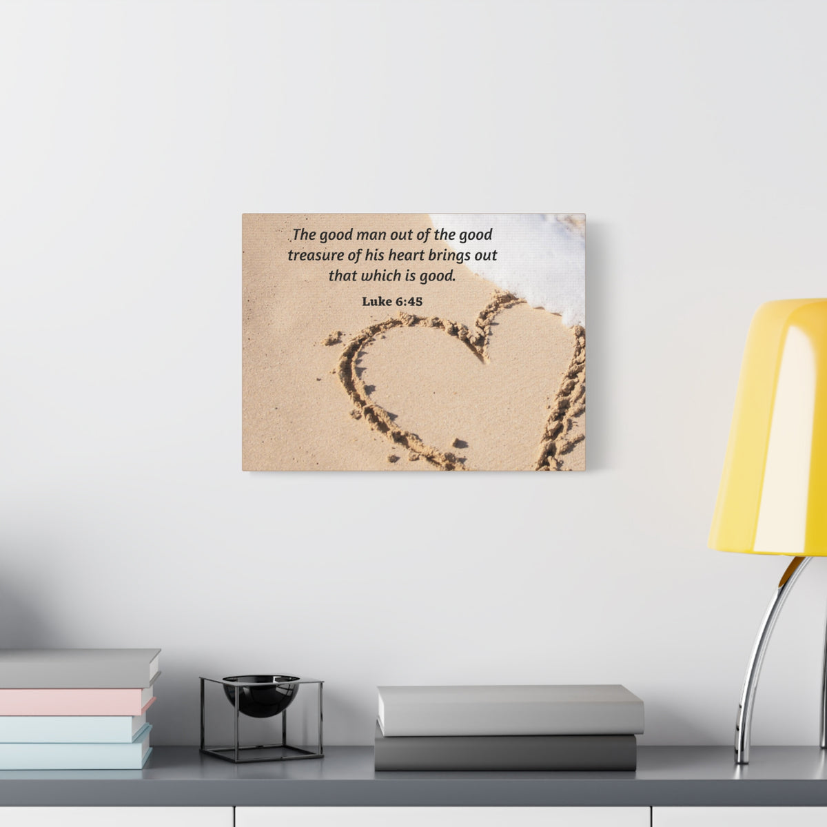 Scripture Canvas Good Treasure Luke 6:45 Christian Wall Art Bible Verse Print Ready to Hang-Express Your Love Gifts