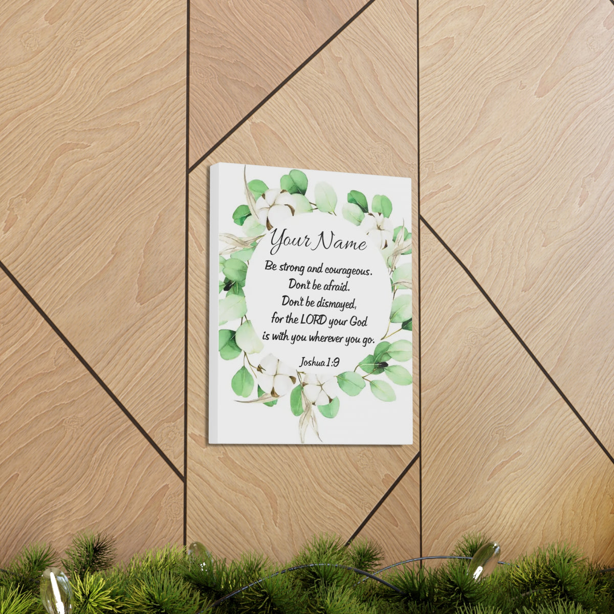 Scripture Walls Personalized Joshua 1:9 Bible Chapter Canvas Christian Wall Art Ready to Hang-Express Your Love Gifts