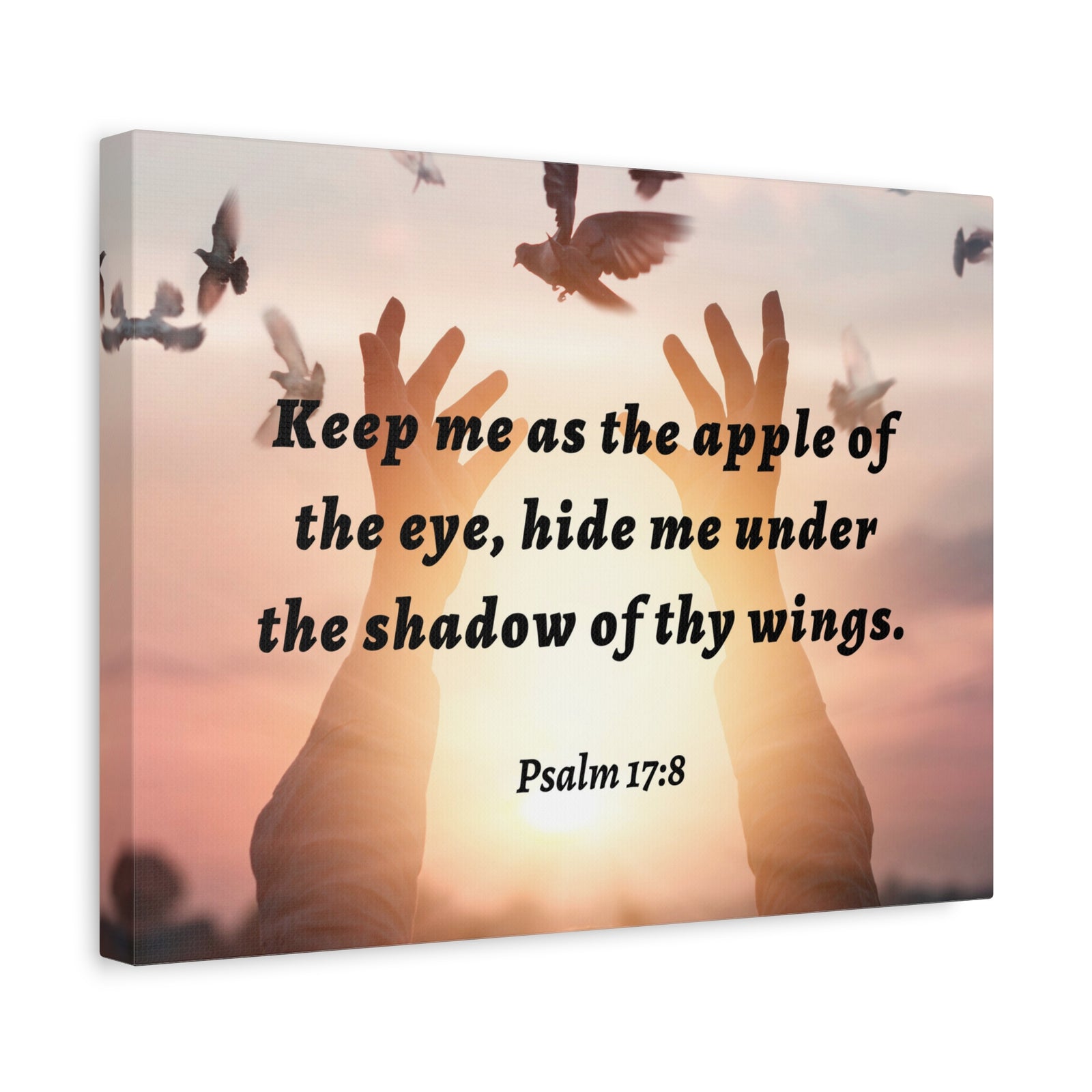 Scripture Walls Thy Wings Psalm 17:8 Bible Verse Canvas Christian Wall Art Ready to Hang-Express Your Love Gifts