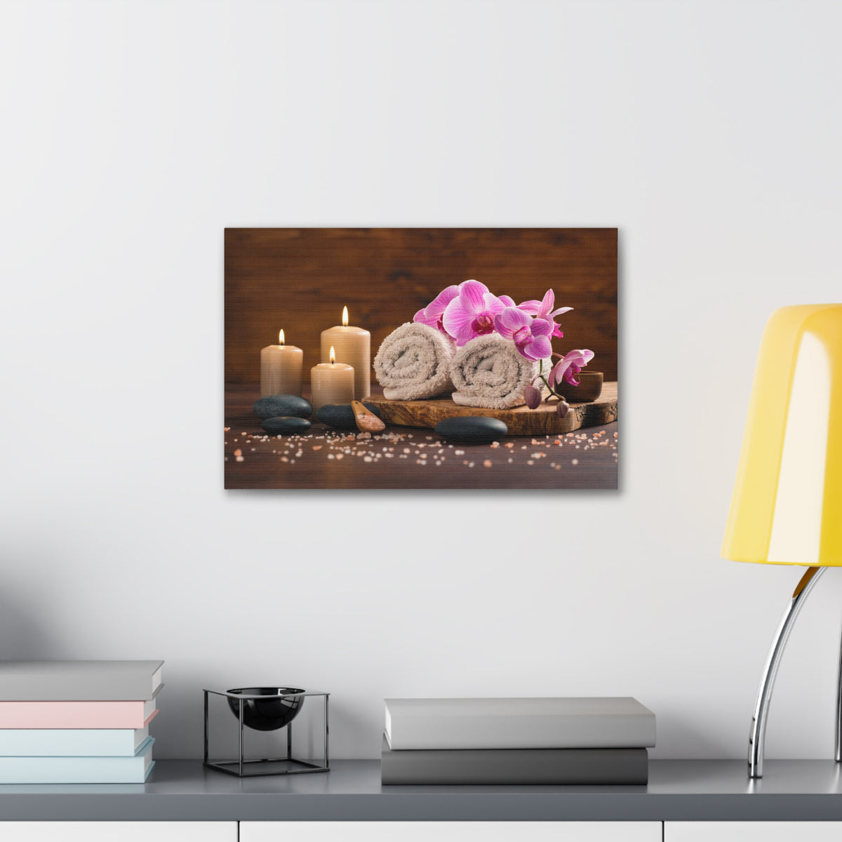 Rolled Towel and Orchids Forest Floral Nature Photography Canvas Wall Art for Home Decor Ready-to-Hang-Express Your Love Gifts