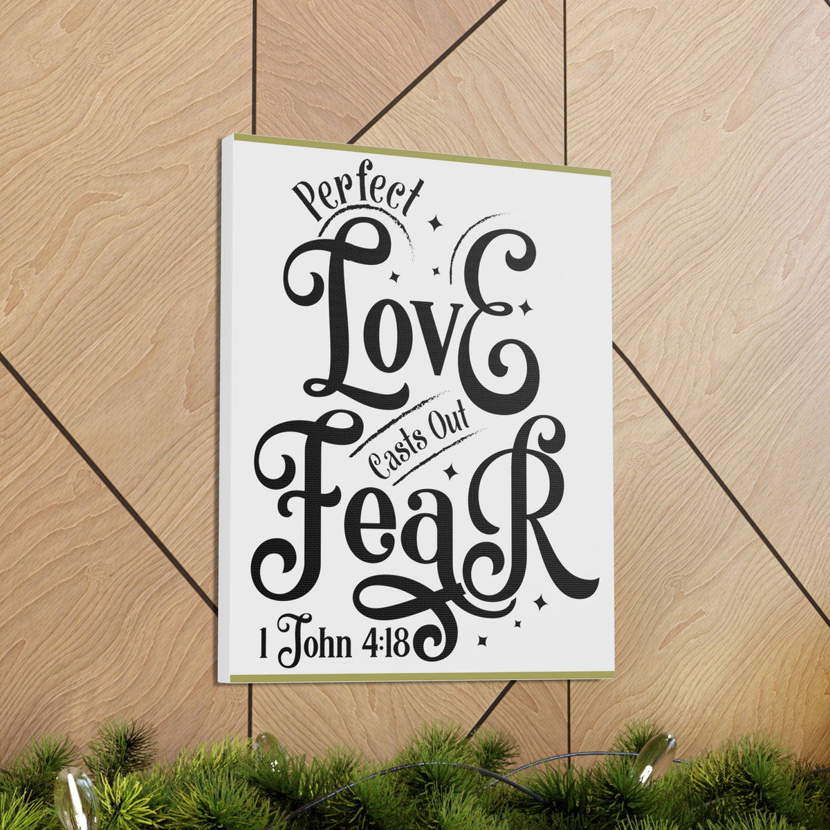 Scripture Walls Perfect Love Casts Out Fear 1 John 4:18 Bible Verse Canvas Christian Wall Art Ready To Hang-Express Your Love Gifts